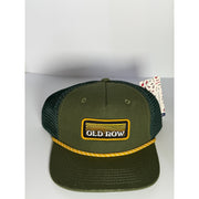 Old Row Olive Green Rope Trucker Snapback Hat Adjustable Cap NWT One Size