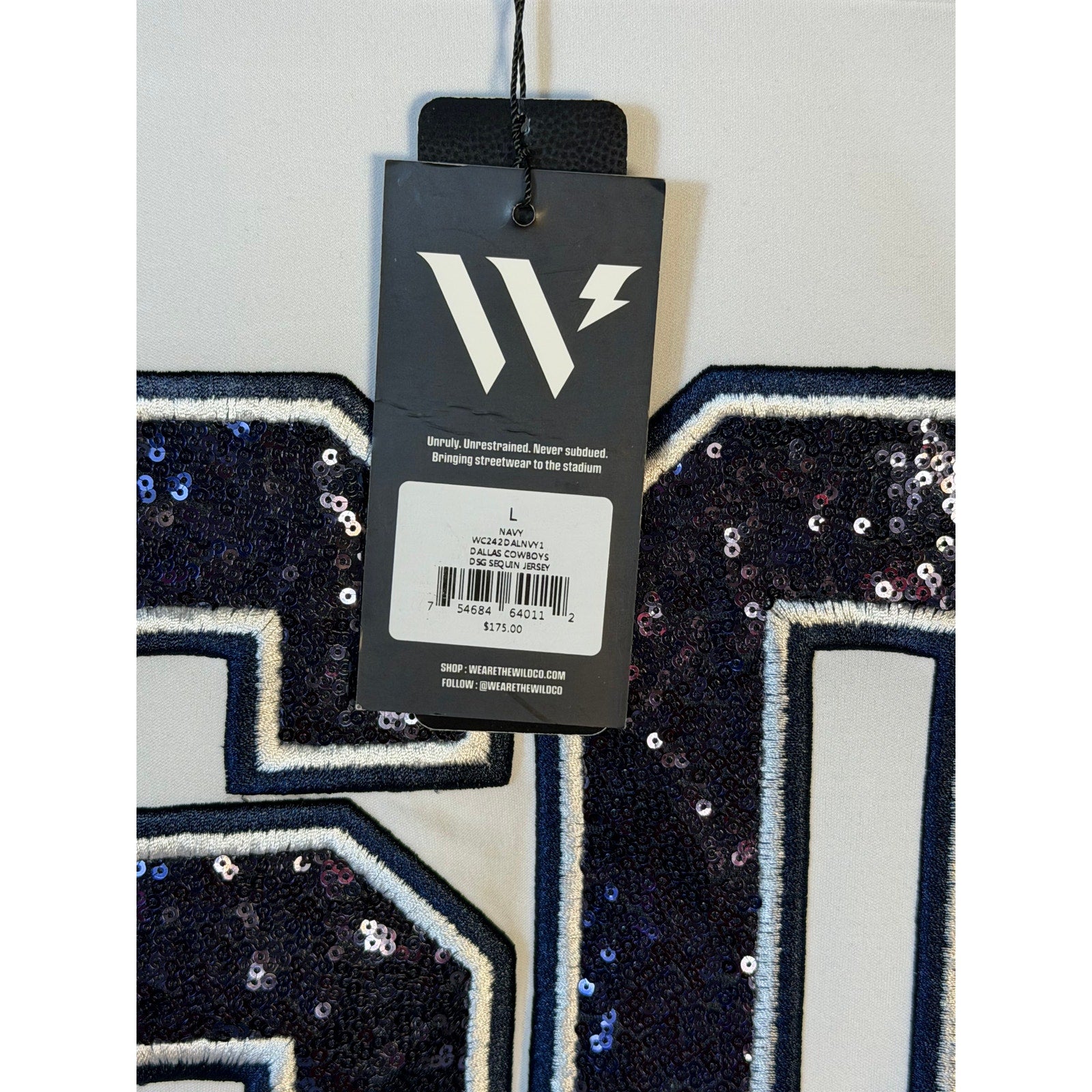 WEAR by Erin Andrews Dallas Cowboys Sequin Jersey Women's Large White NWT NFL