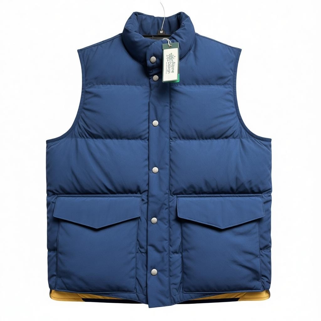 The Normal Brand Men’s Blue Insulated Puffer Vest Snap Front New M