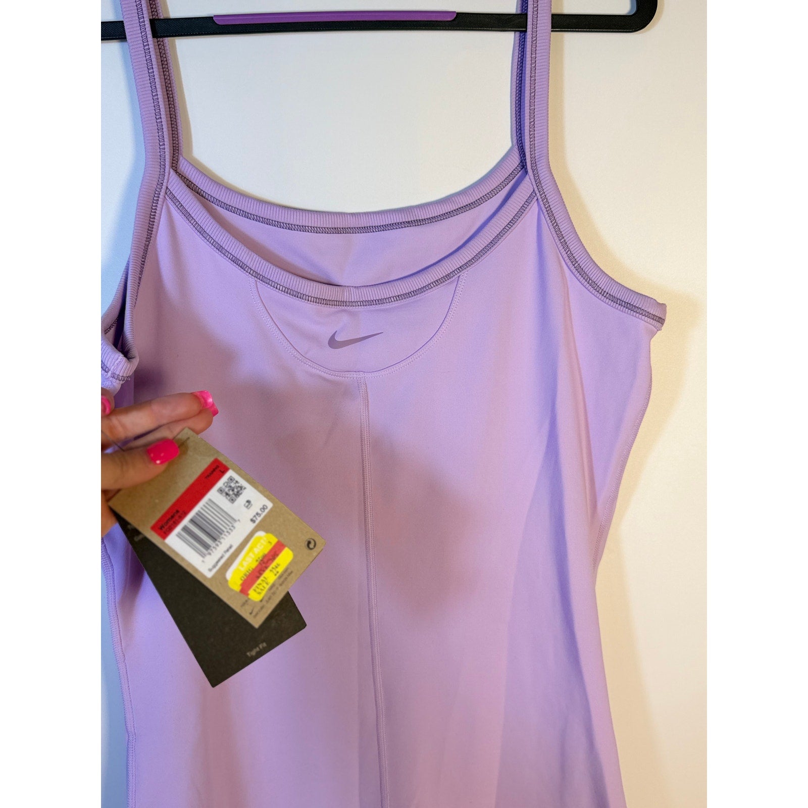 Nike One Dri-FIT Training Romper Bodysuit Lavender Women's Large NWT