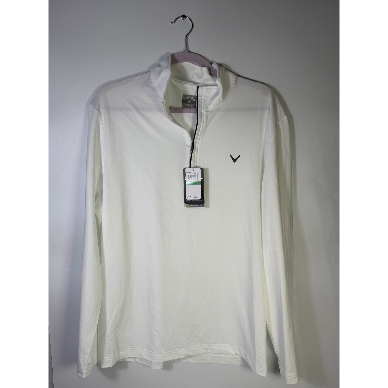 Callaway Women’s Opti-Dri Quarter Zip Golf Pullover White Size L NWT