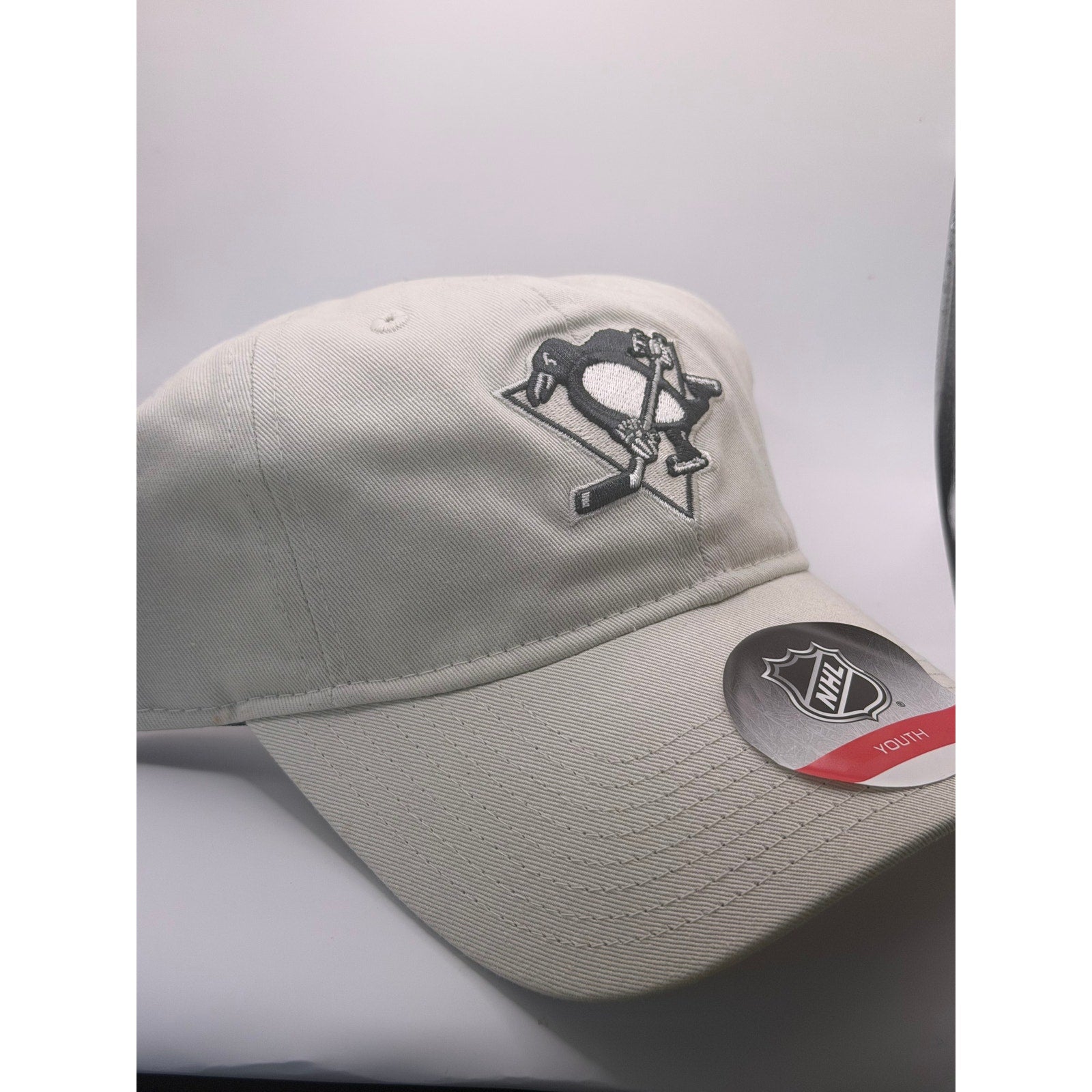 Pittsburgh Penguins NHL Youth Adjustable Strapback Hat Cap Beige One Size NWT