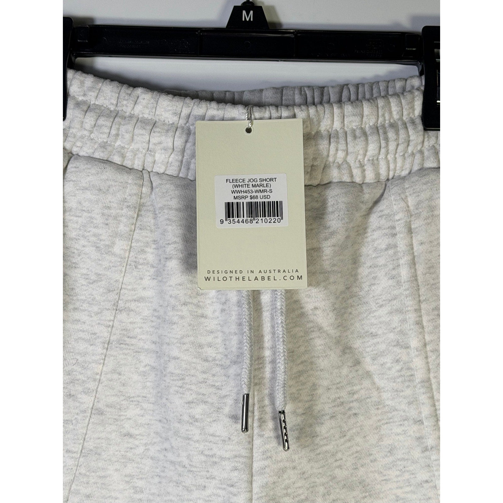 WILO The Label Women’s Fleece Jog Shorts White Marle Size M NWT