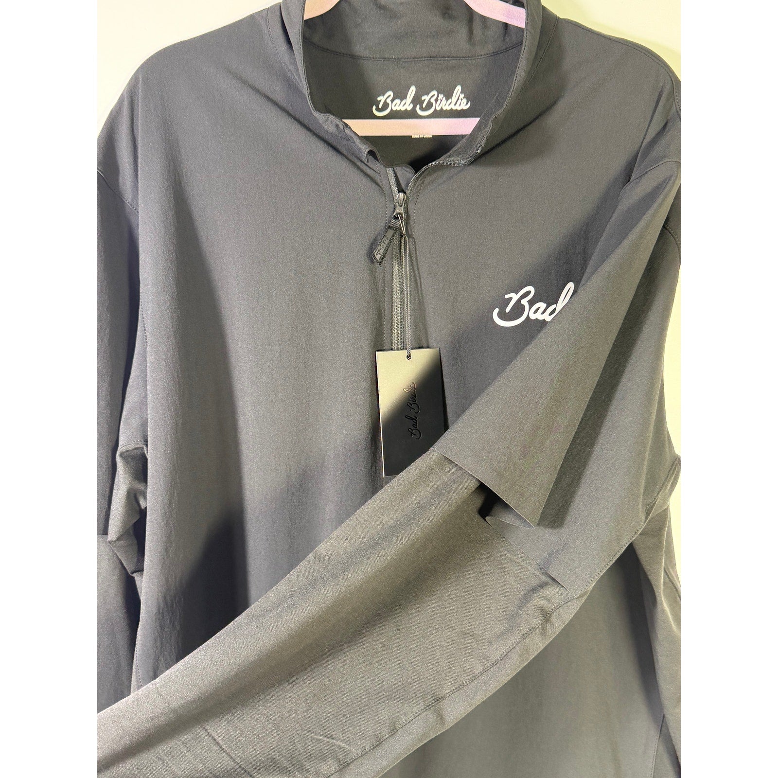 Bad Birdie Mechanism Quarter Zip Pullover Men's XL Black NWT