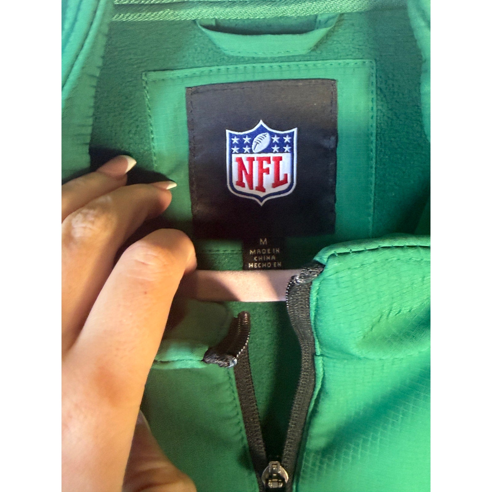 NFL New York Jets Full Zip Jacket Women's Medium Green Gray NWT Team Apparel