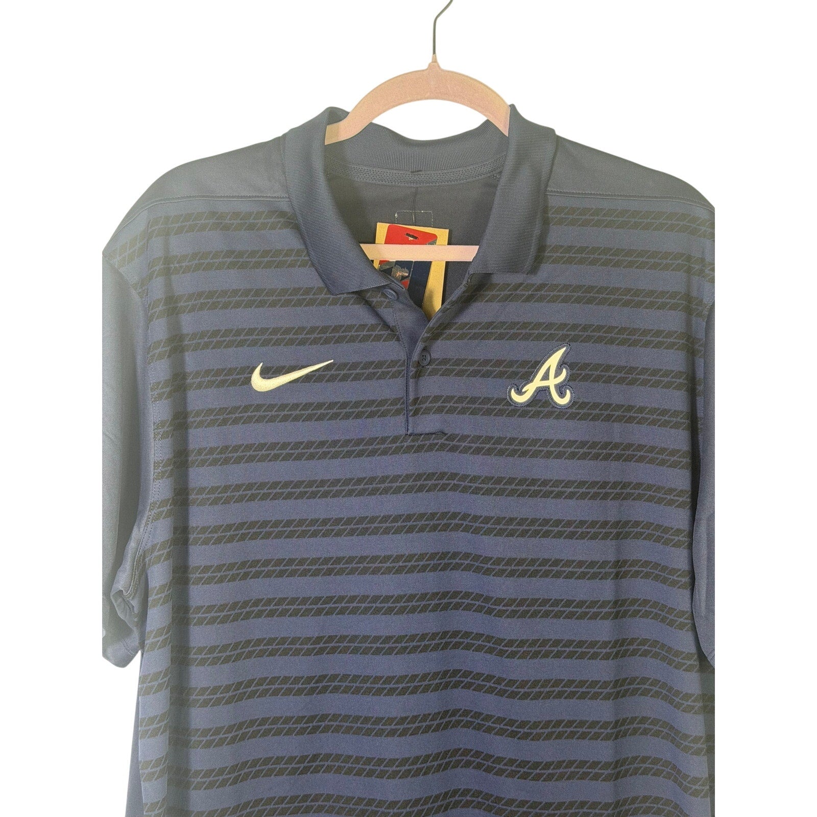 Nike Atlanta Braves Authentic Collection Men’s Dri-FIT Polo Shirt Size L Navy NWT