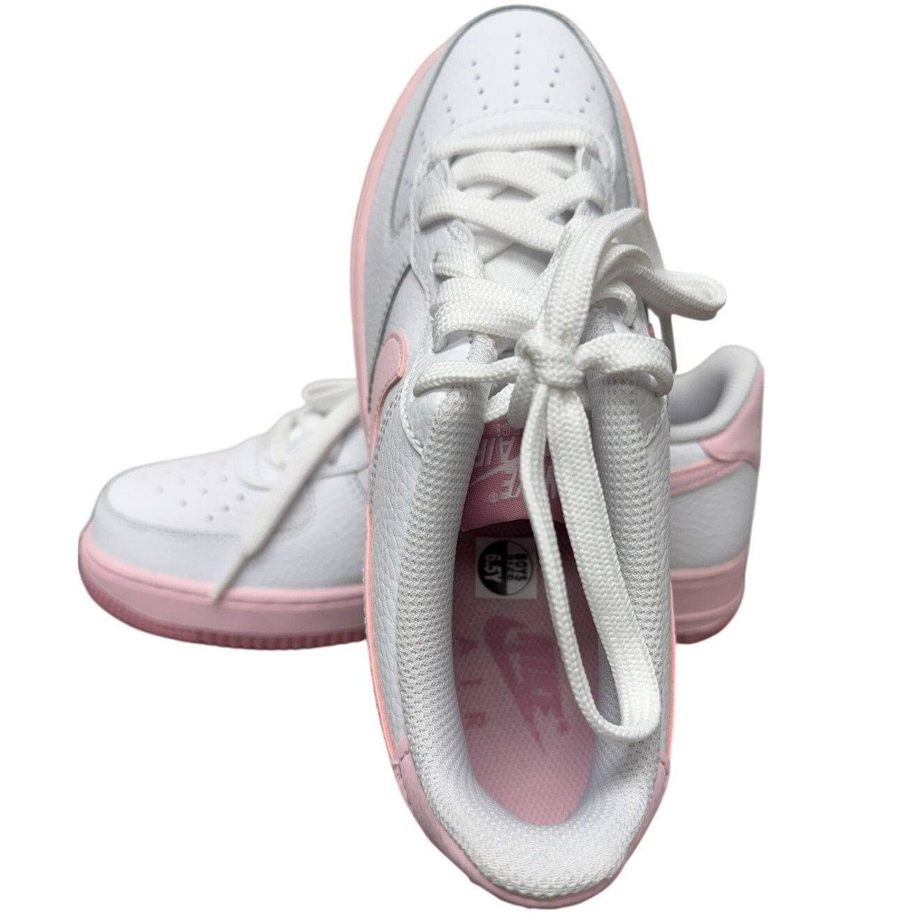 Nike Air Force 1 Low GS White Pink Big Kids Youth 6.5Y Sneakers Shoes
