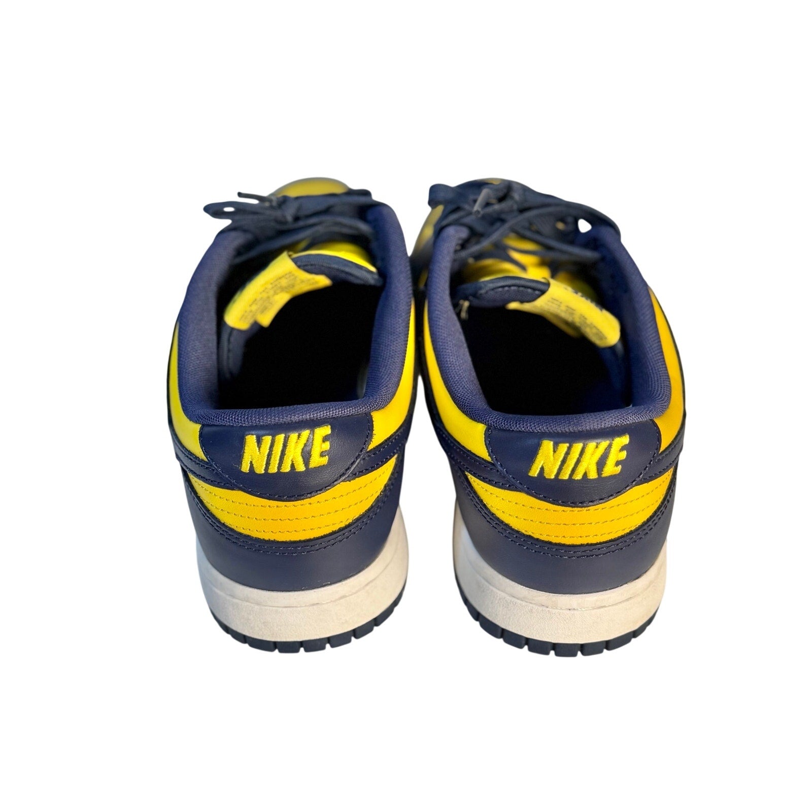 Nike Dunk Low Michigan Navy Yellow Leather Sneakers Men's US 11