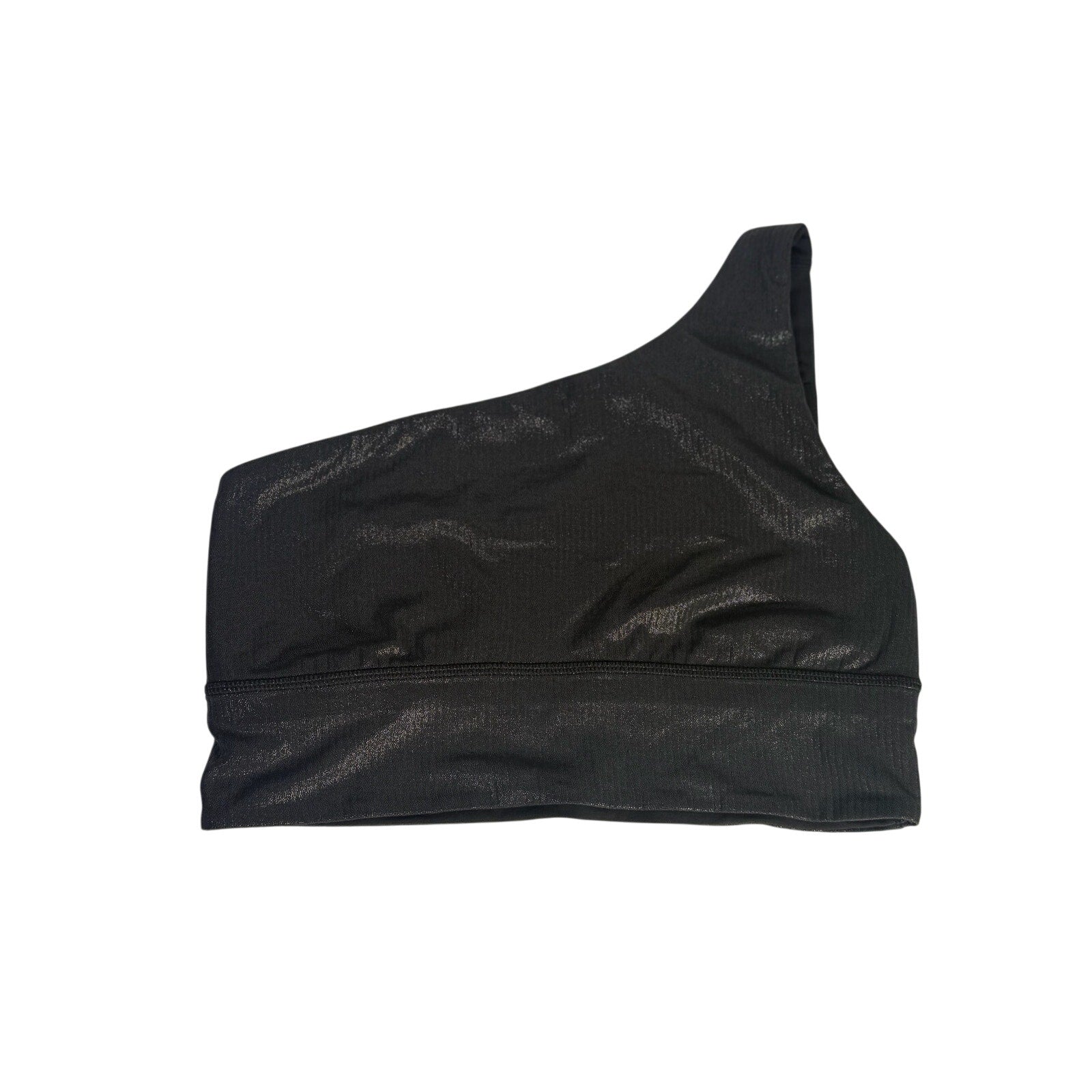 Lululemon Women’s One-Shoulder Foil Sports Bra Black Size 8