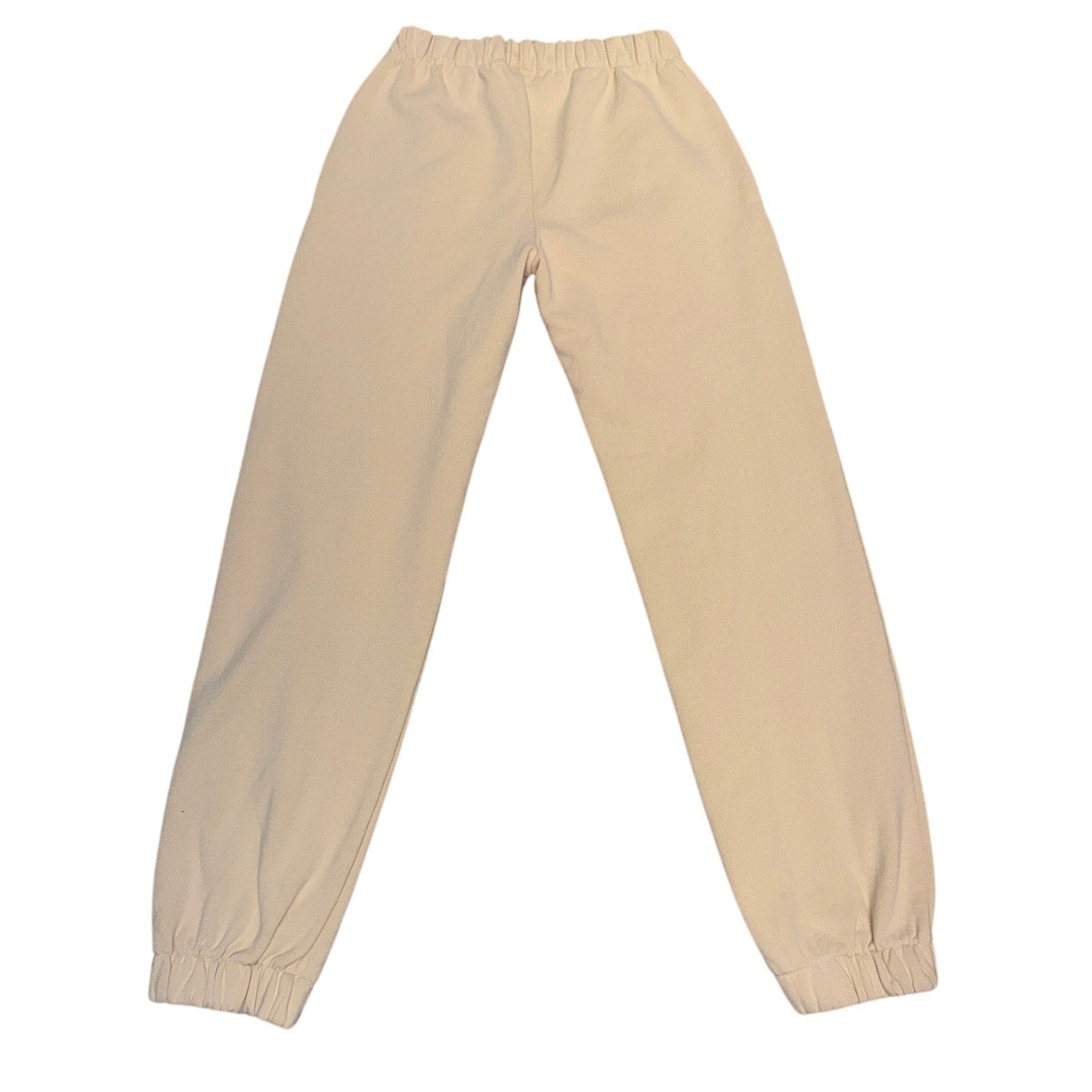 New York Graphic Jogger Sweatpants Cream Beige Size L Elastic Waist
