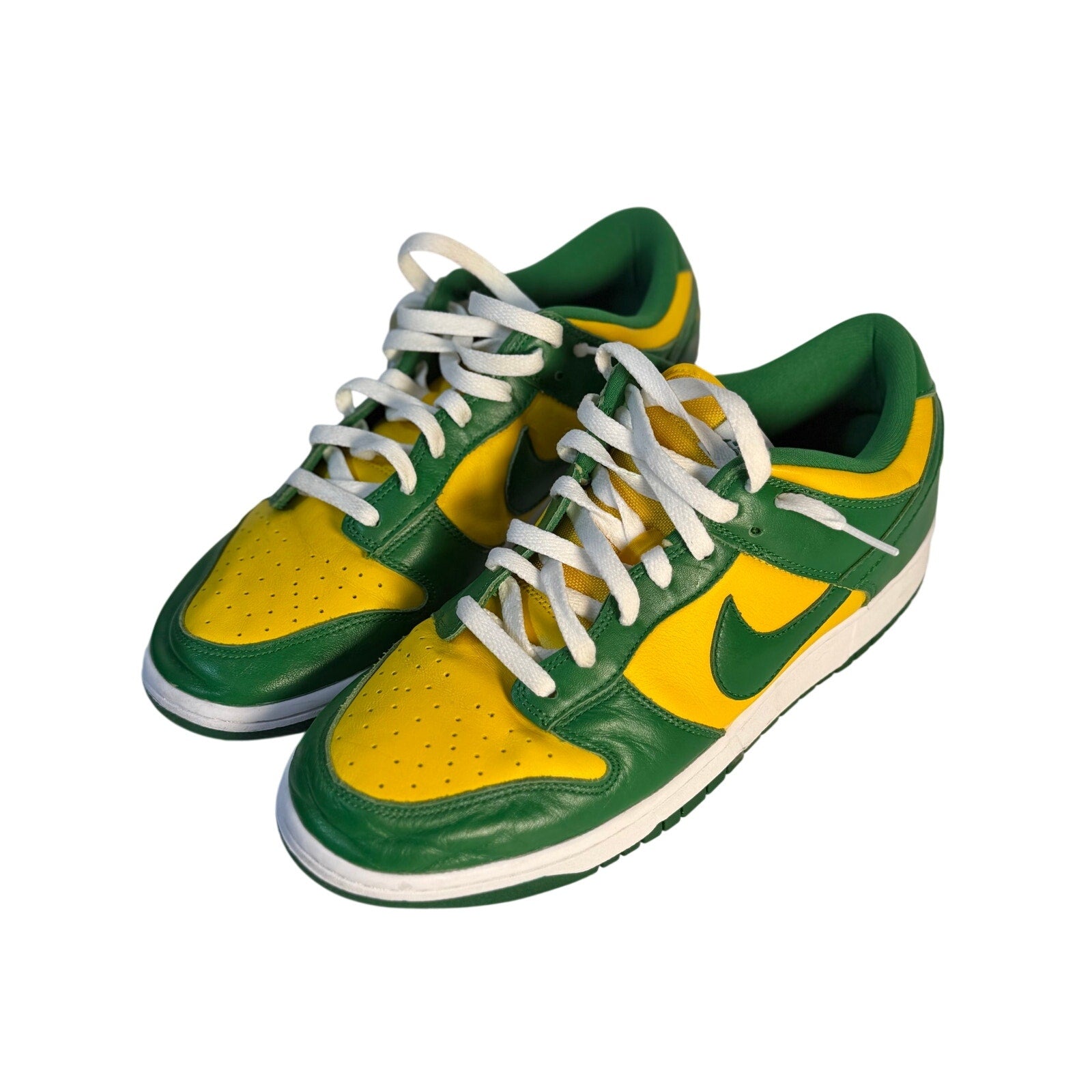 Nike Dunk Low Brazil Green Yellow Leather Sneakers Men's US 11