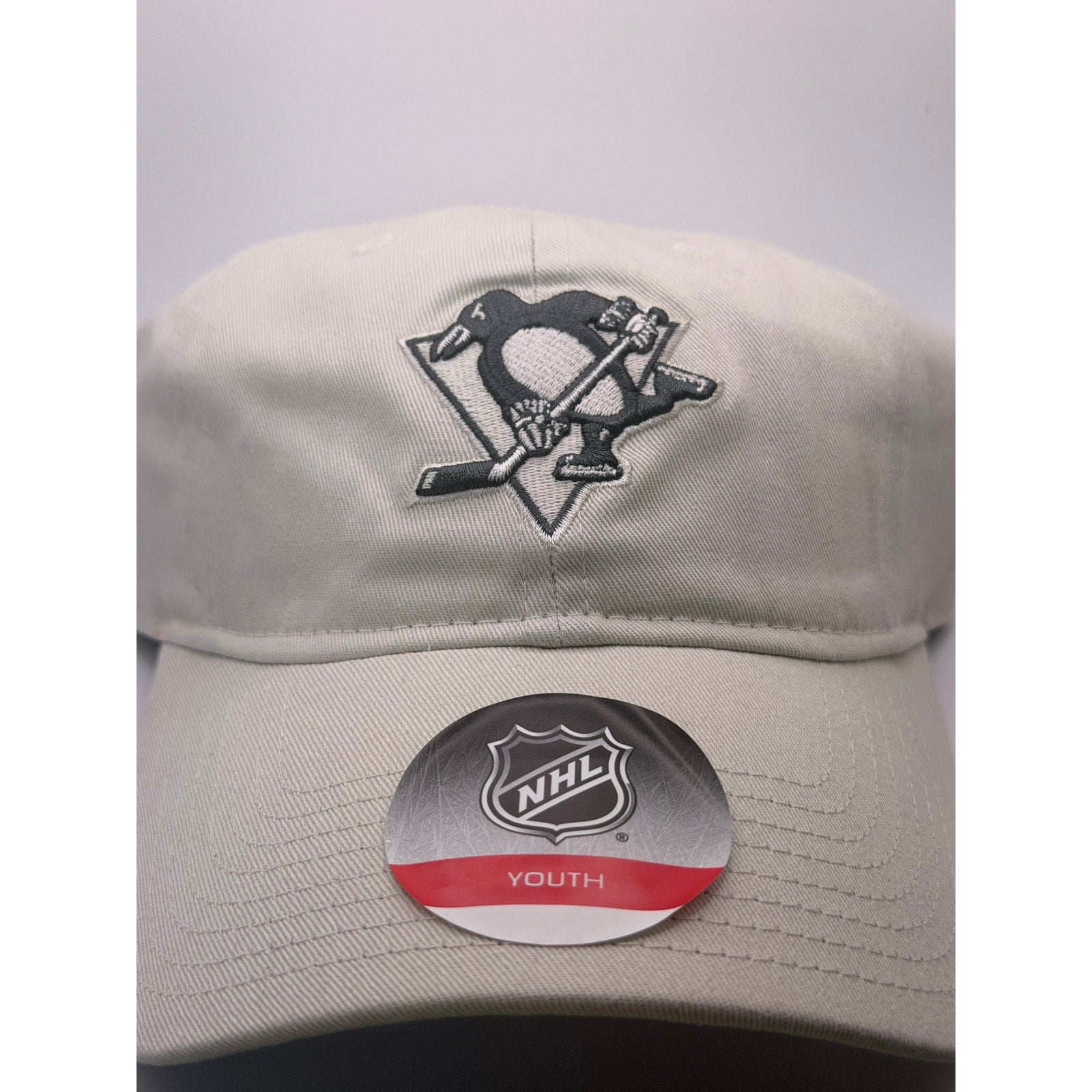 Pittsburgh Penguins NHL Youth Adjustable Strapback Hat Cap Beige One Size NWT