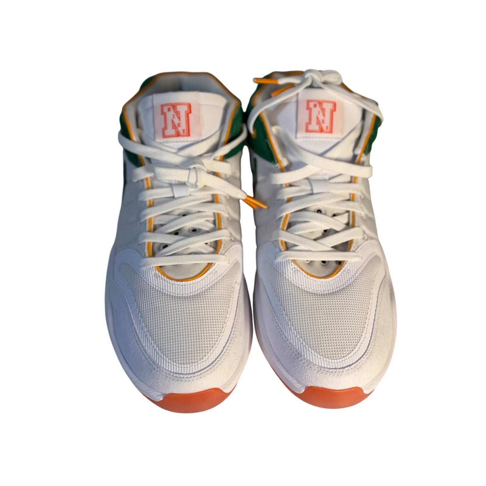 Nike Athletic Sneakers White Green Orange Men's Size 10.5 DJ9405-103 Casual Shoes