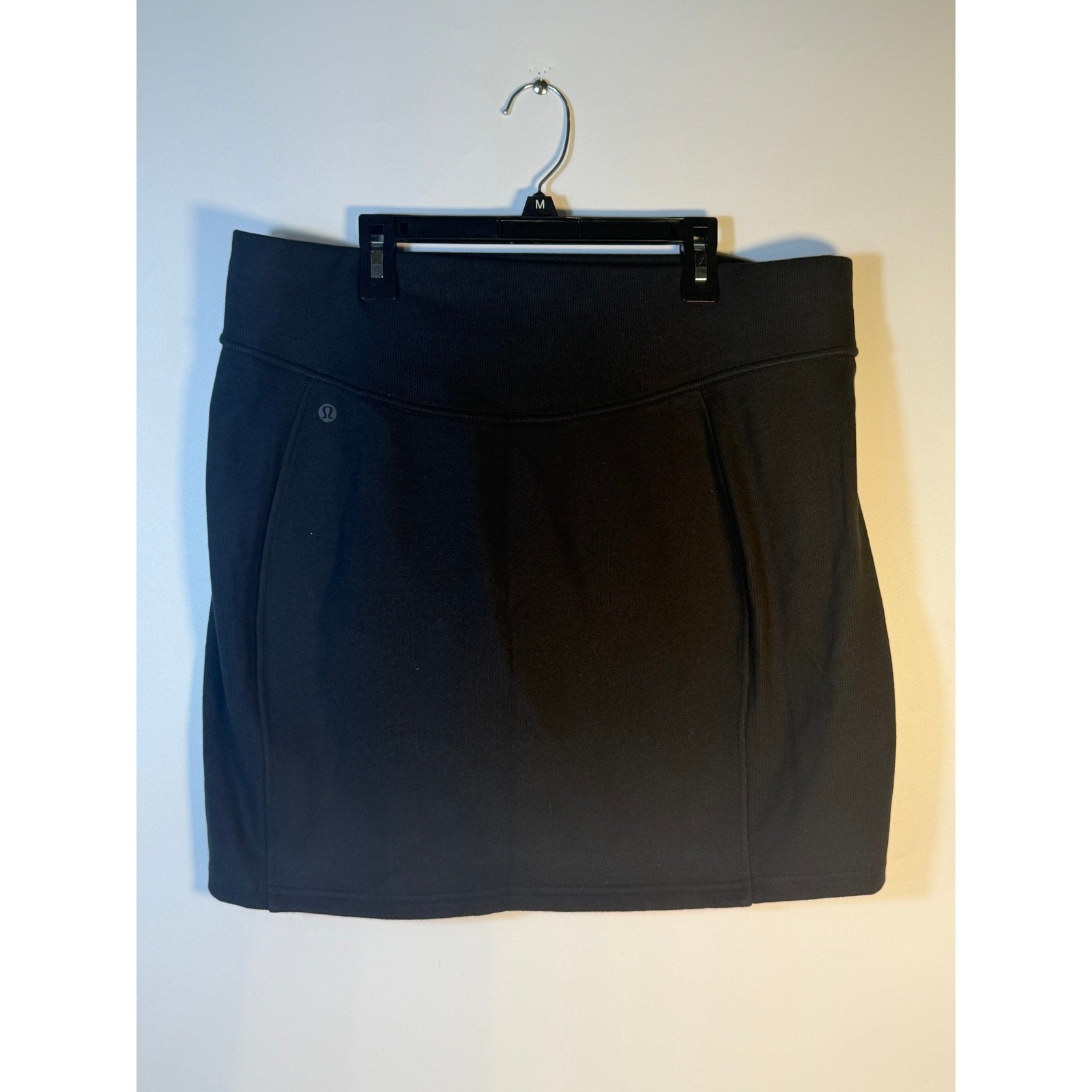 Lululemon Scuba HR Mini Skirt Black Women's XL Fleece Above Knee Athletic Casual