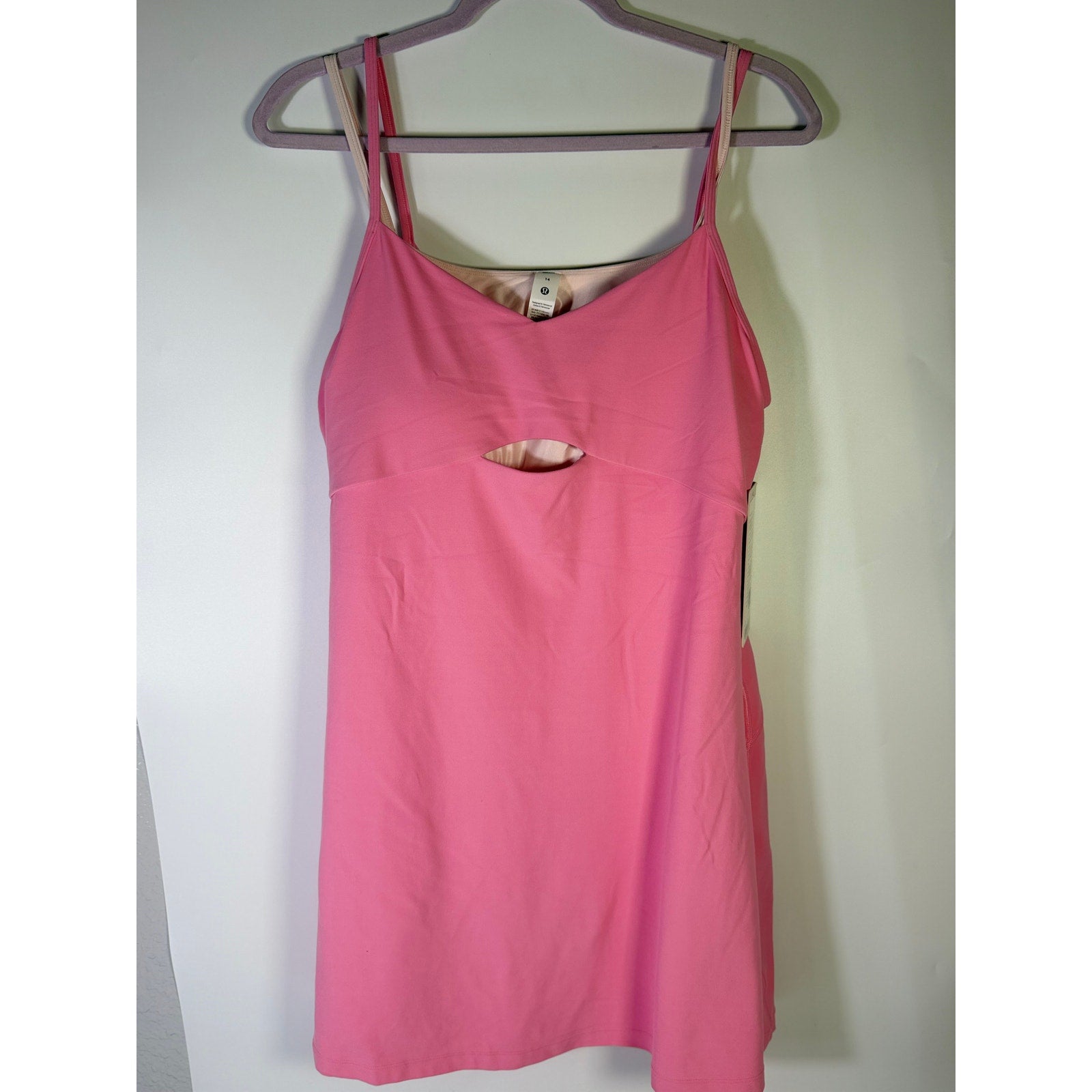 Lululemon Align Layered Dress Pink Women's Size 14 NWT Built-In Bra Nulu