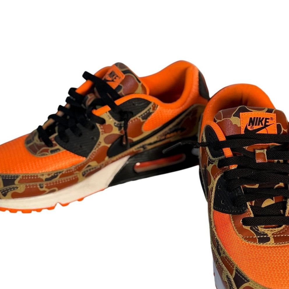 Nike Air Max 90 Orange Camo Black Sneakers Men's Size 11 CW4039-800