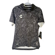 Charly Mexico Heritage SS Soccer Jersey Men's XS Black Aztec Print NWT