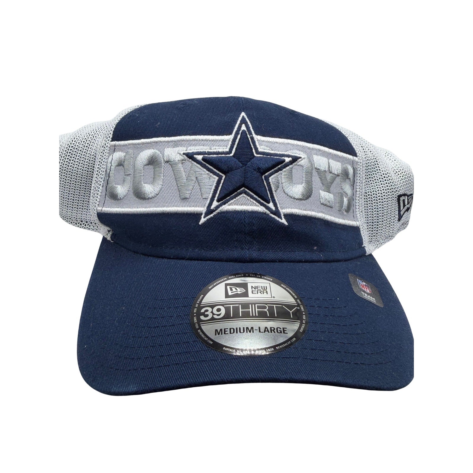 New Era Dallas Cowboys 39THIRTY M/L Mesh Hat Navy White NWT