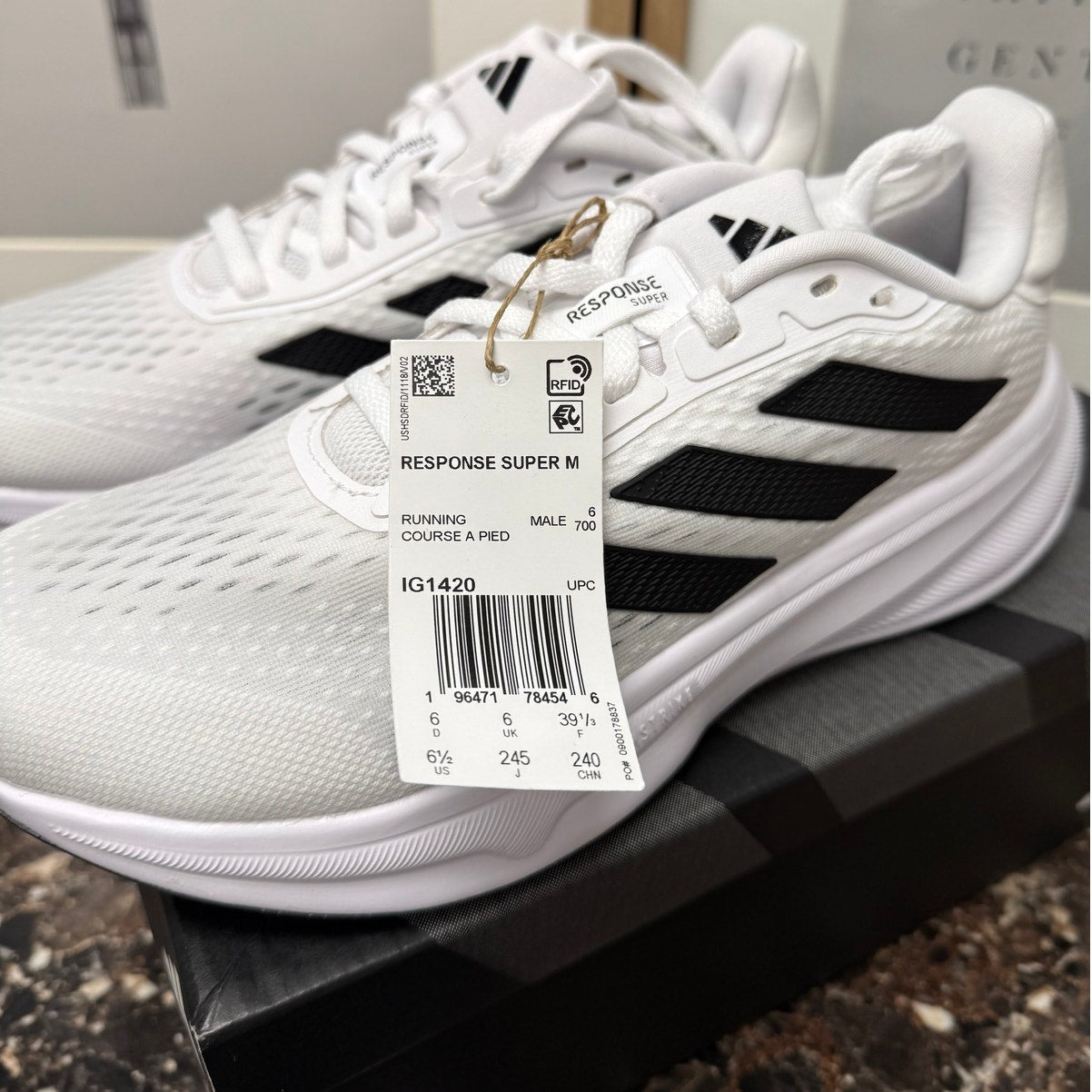 Adidas Response Super Running Shoes – White / Black / Halo Silver – Women’s Size 7.5
