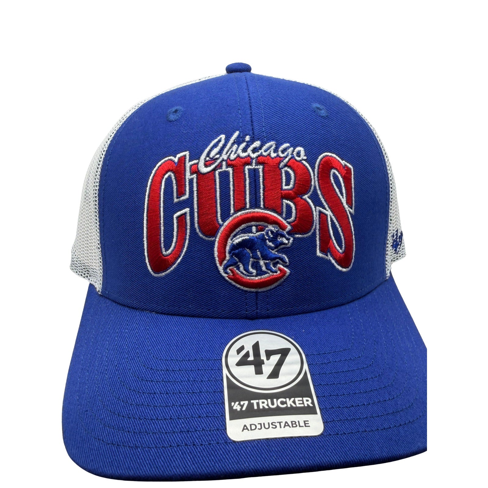 Chicago Cubs MLB ’47 Trucker Adjustable Hat Blue White One Size NWT