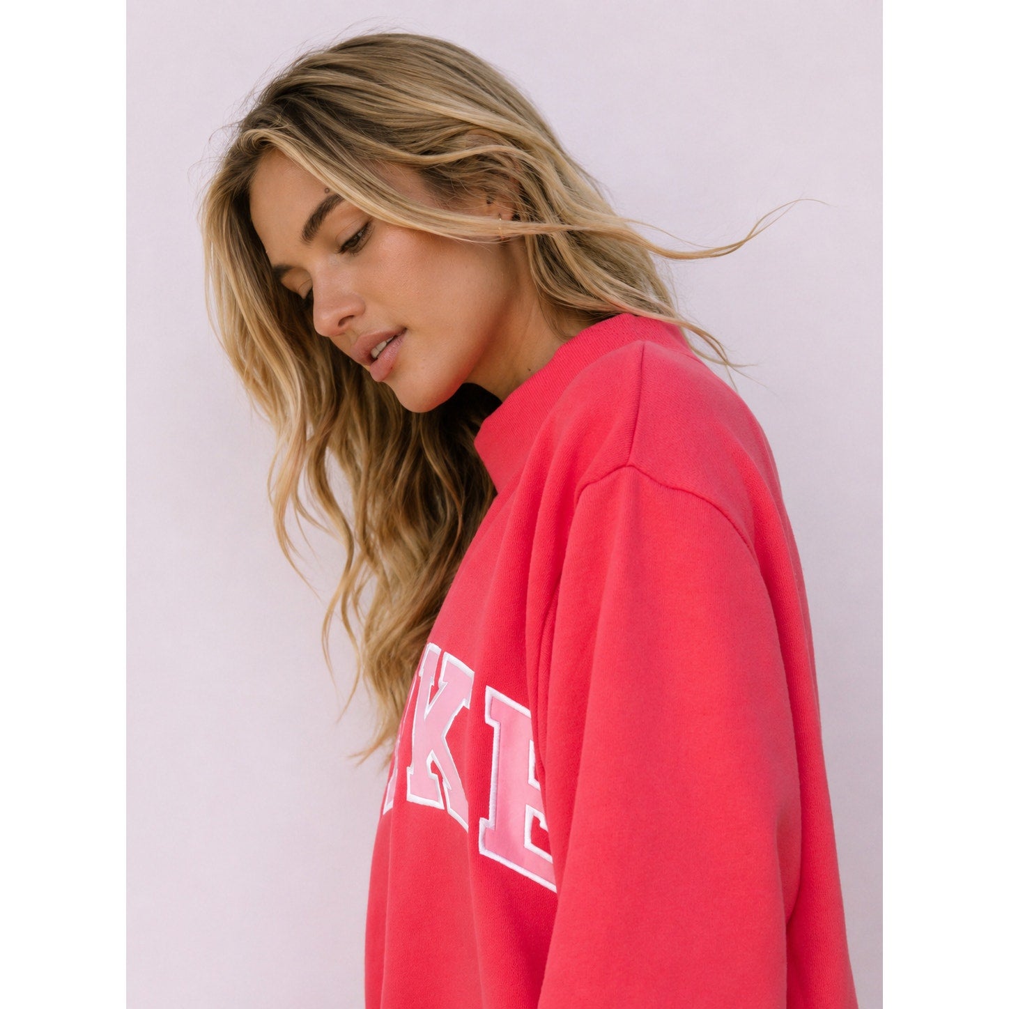 PARKE Heritage Varsity Mockneck Sweatshirt Pink Women's Pullover NWT M