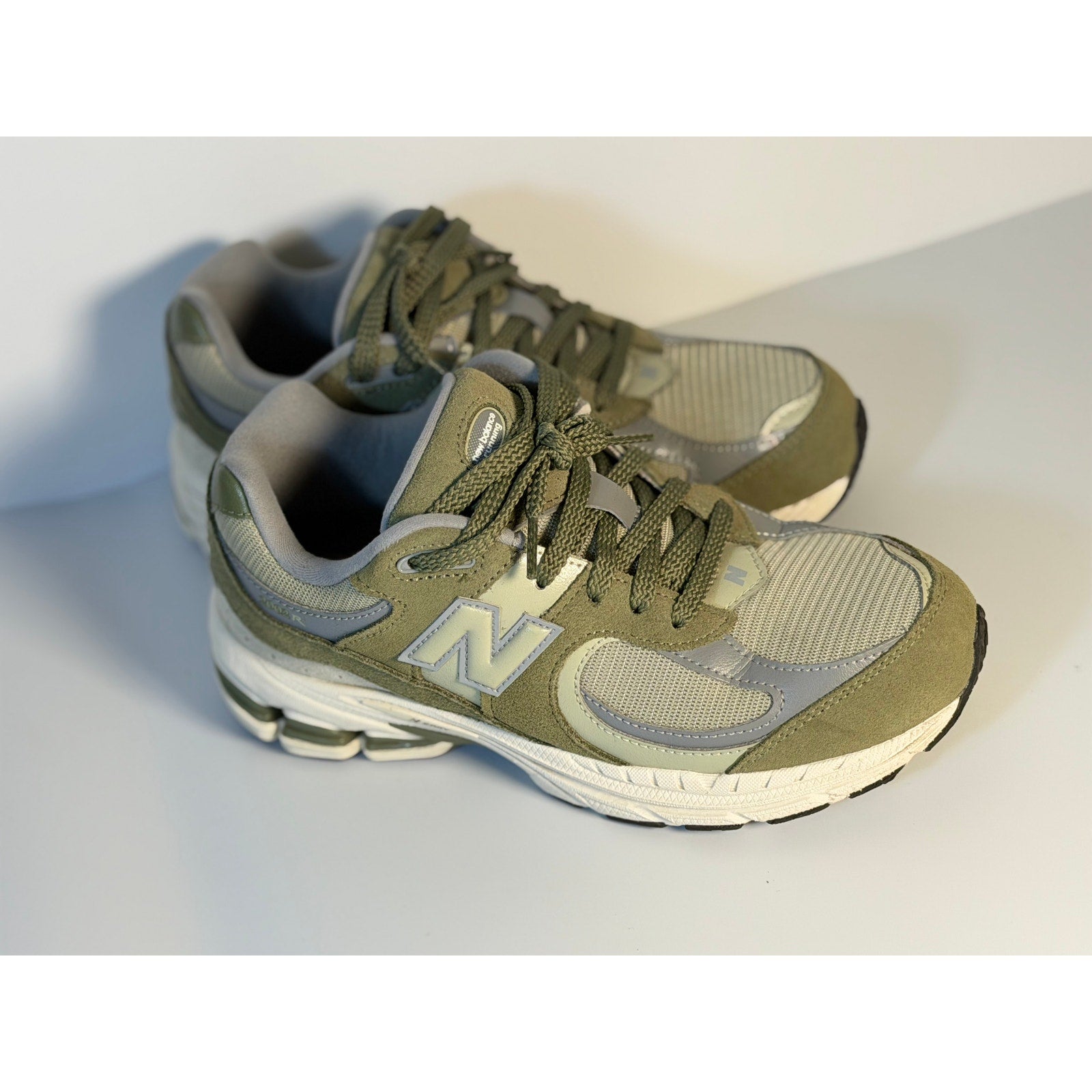New Balance 2002R Running Sneakers – Olive/Gray – Youth 5.5 – Pre-Owned