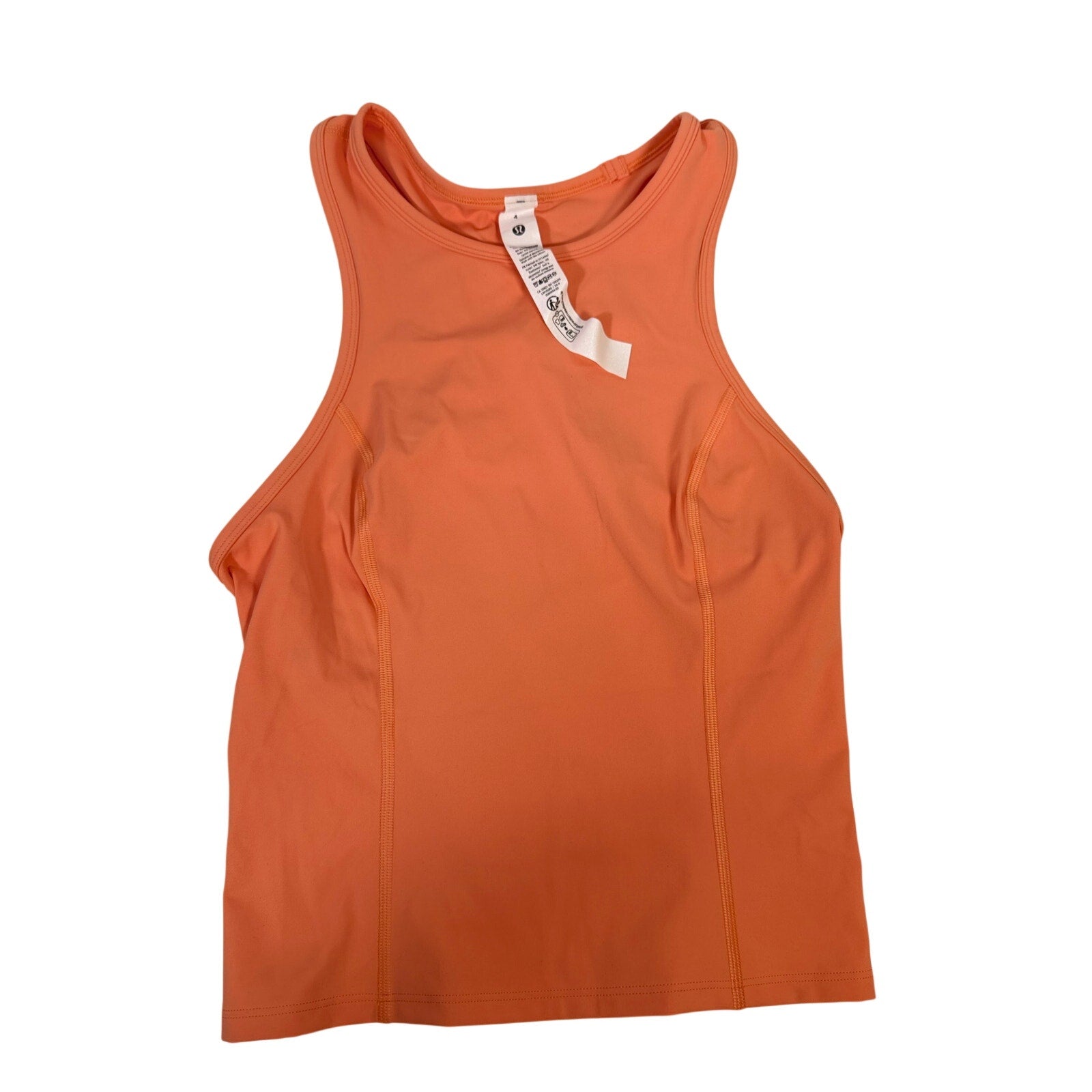 Lululemon Nulu Racerback Cropped Run Tank Women's Size 4 Coral NWT