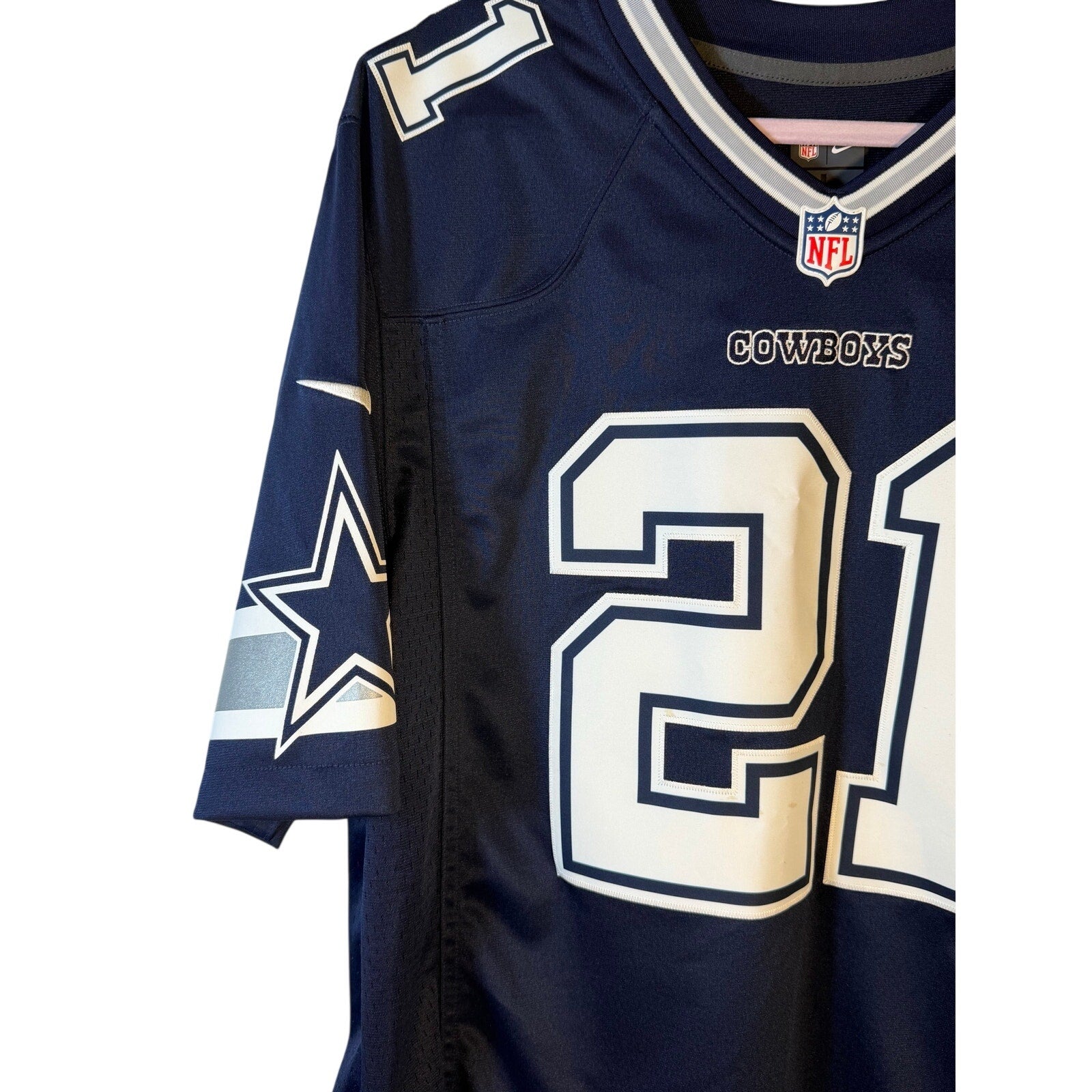 Nike Dallas Cowboys Ezekiel Elliott #21 NFL Game Jersey Men's Large Navy