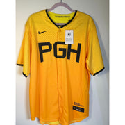 Nike Pittsburgh Pirates City Connect MLB Jersey Gold Men's Large NWT