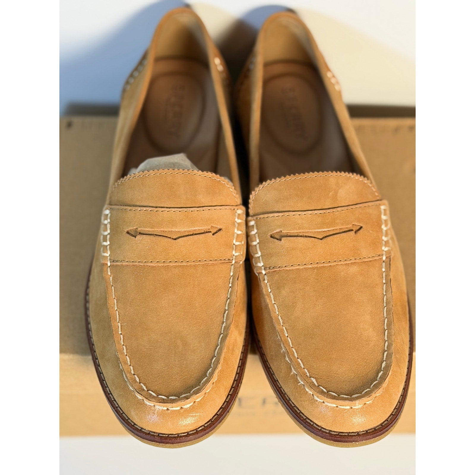 Sperry Seaport Penny Leather Loafers – Women's US 9M Tan STS85444 – New in Box