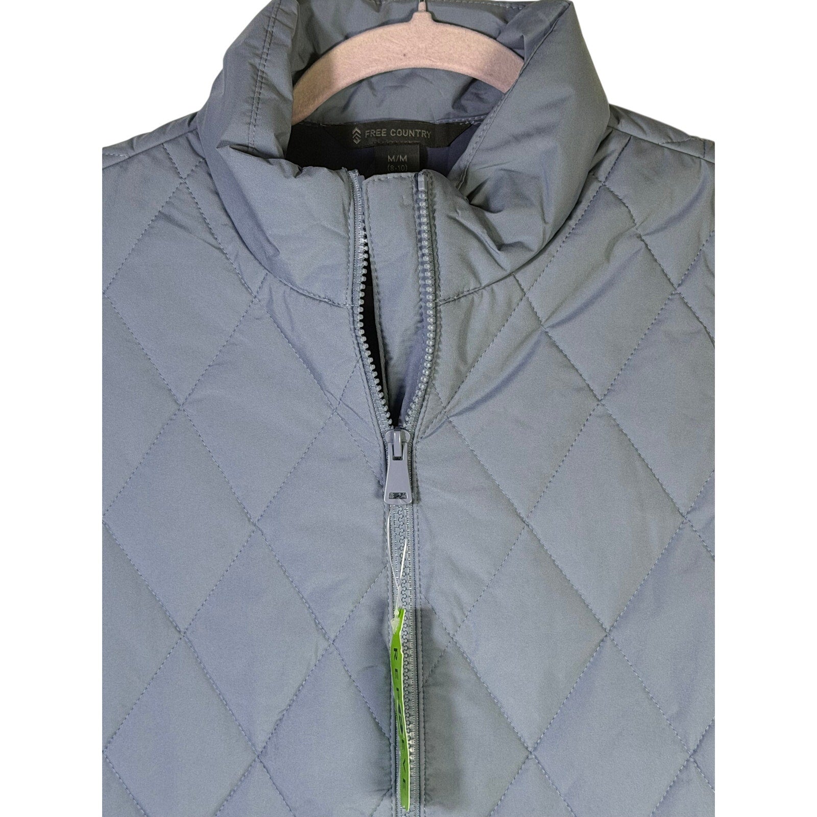 Free Country Women’s FreeCycle Quilted Vest Stonewash Blue Size M NWT