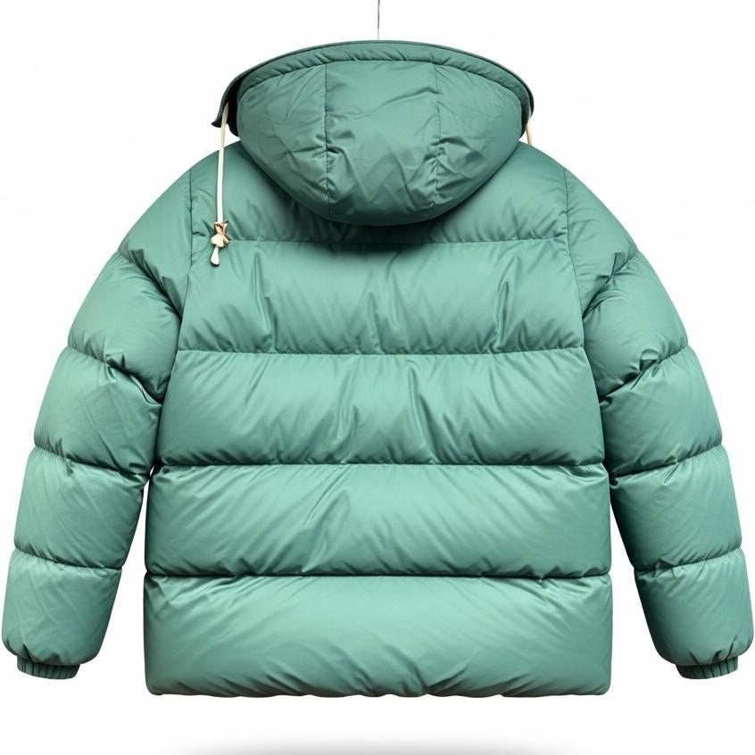 Men's Alpine Design green puffer jacket parka with water-repellent fabric, size small, showcasing its insulated, stylish winter outerwear.