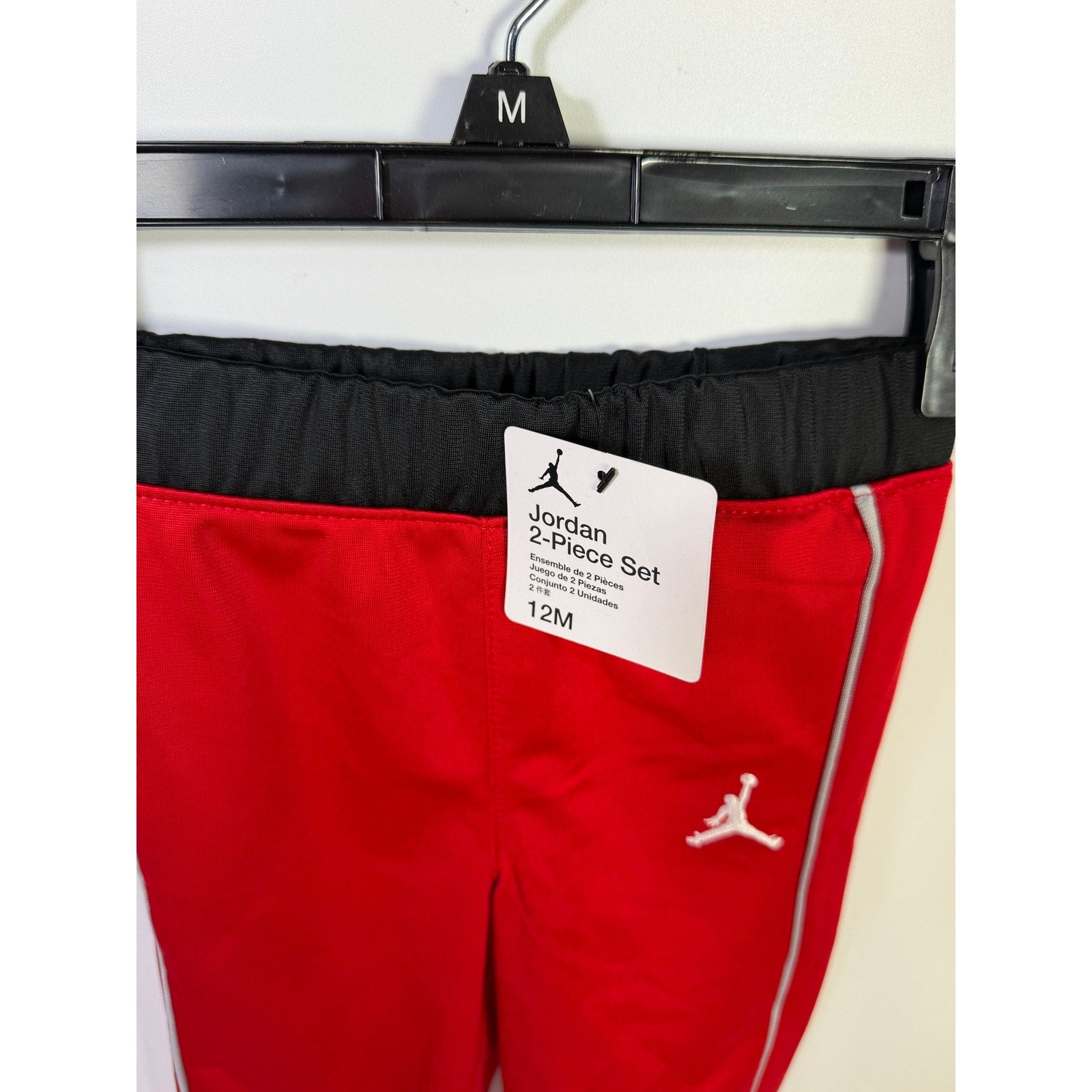 Jordan Baby Boys 2-Piece Tracksuit Jacket Pants Red Black 12M NWT