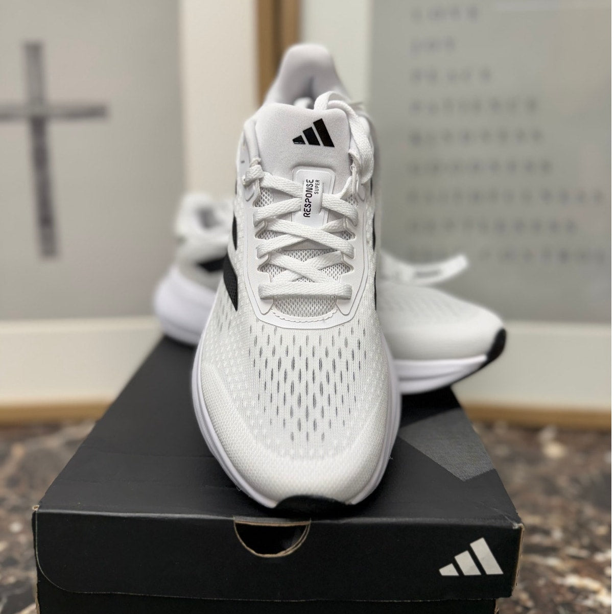 Adidas Response Super Running Shoes – White / Black / Halo Silver – Women’s Size 7.5