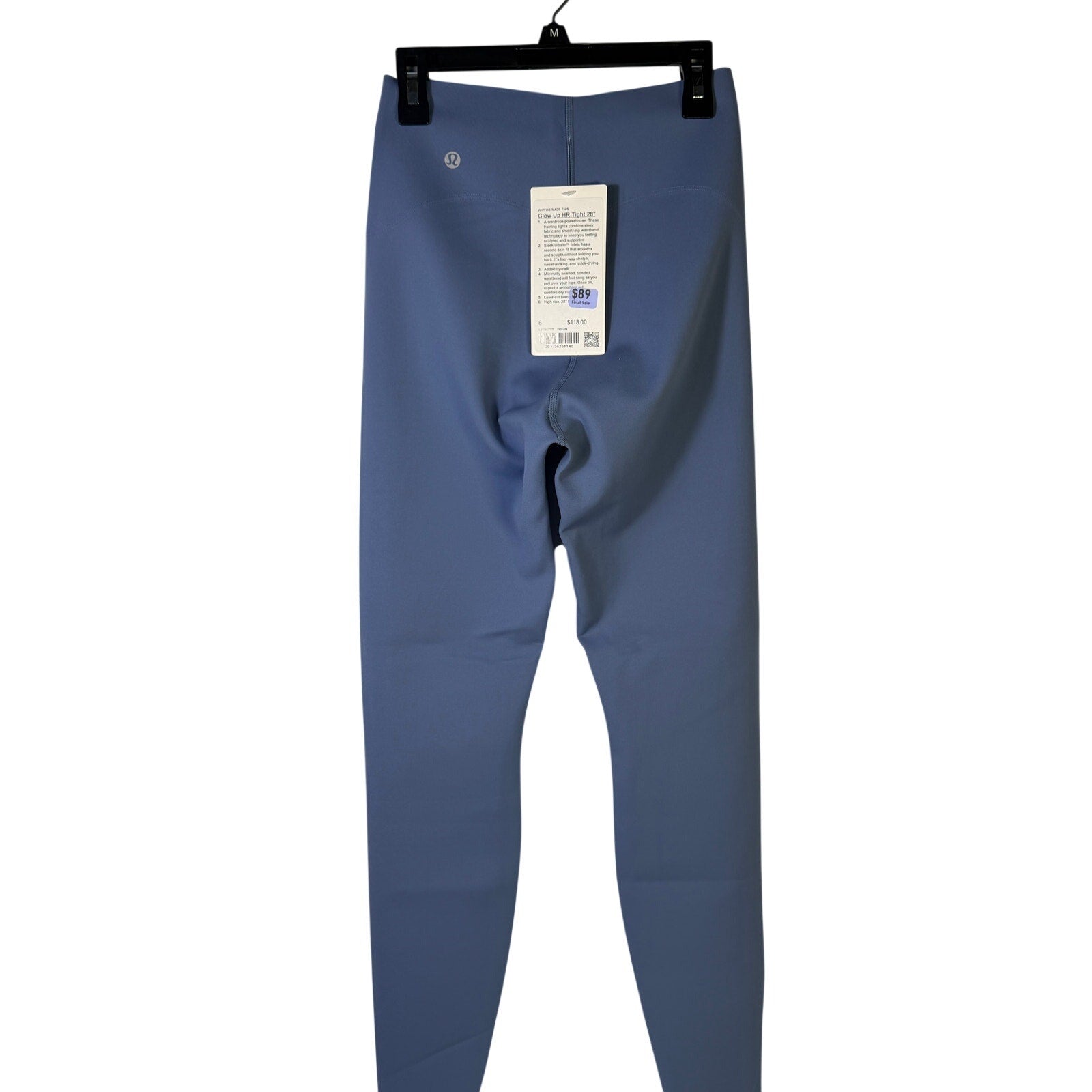lululemon Glow Up High-Rise Tight 28” Washed Denim Size 6 NWT