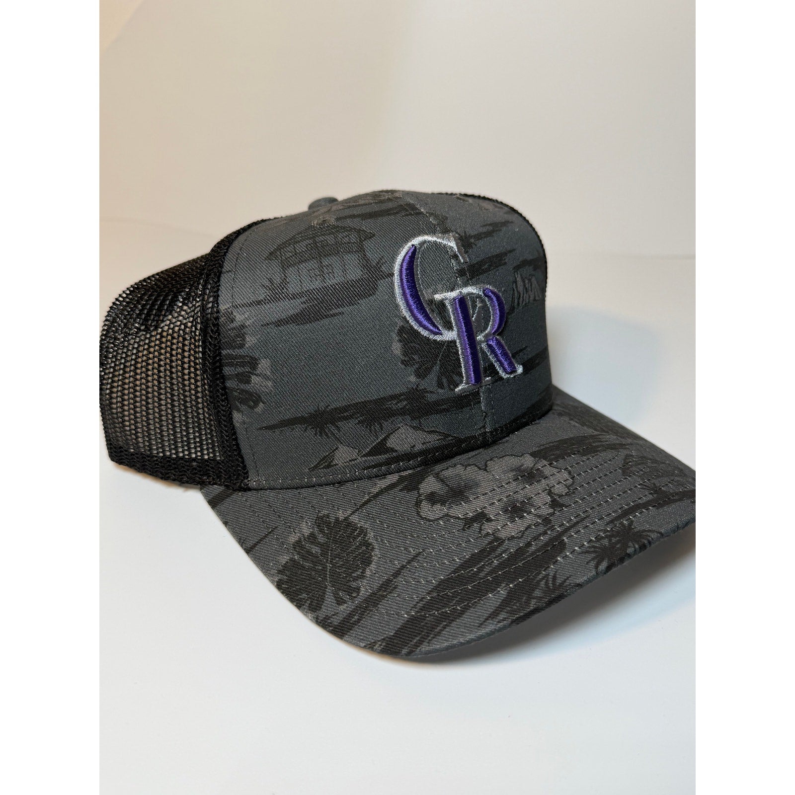 '47 Colorado Rockies Trucker Hat Gray Black Floral Snapback Adjustable NWT
