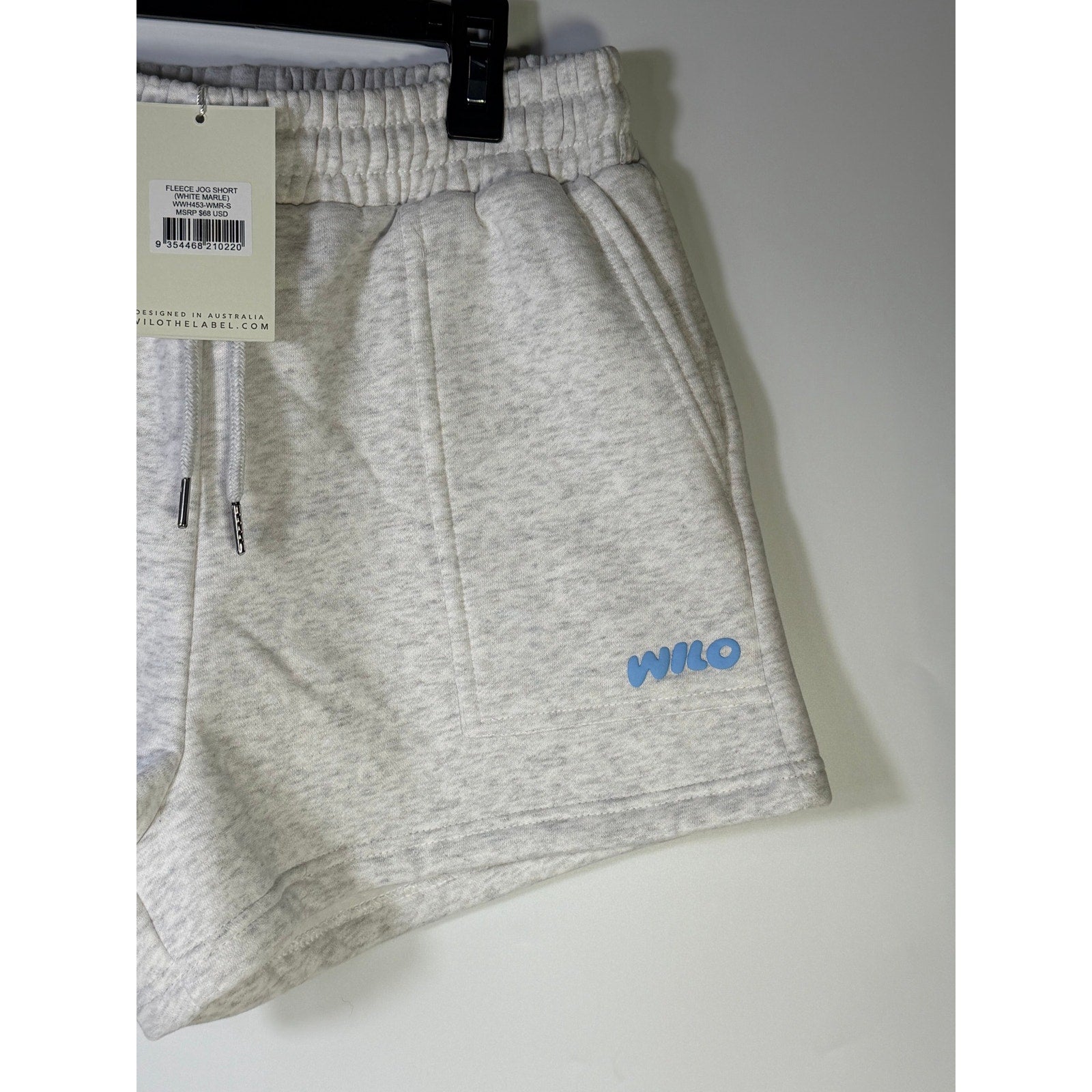 WILO The Label Women’s Fleece Jog Shorts White Marle Size M NWT