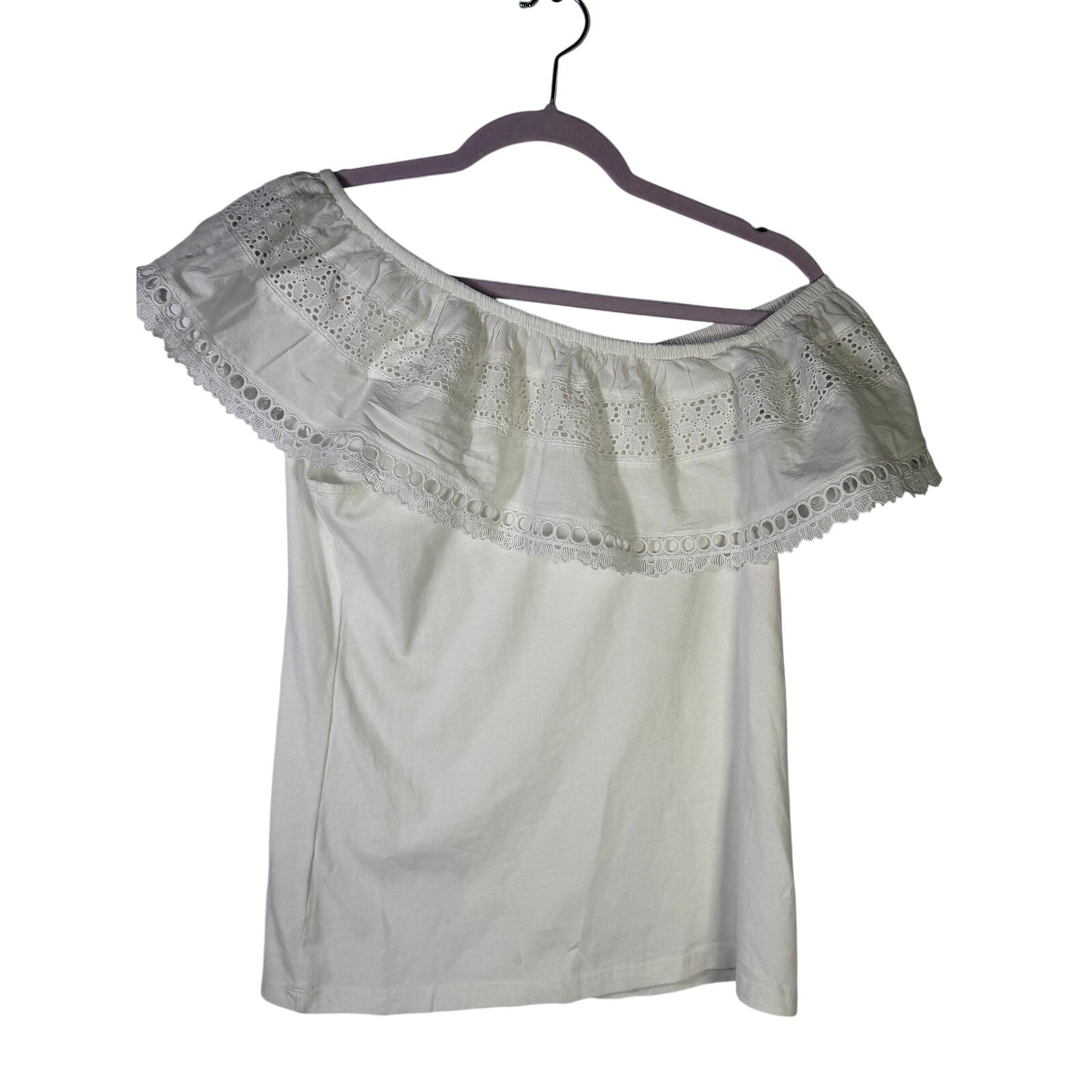 Lilly Pulitzer Tracee Off Shoulder Eyelet Top White Women's Small NWT