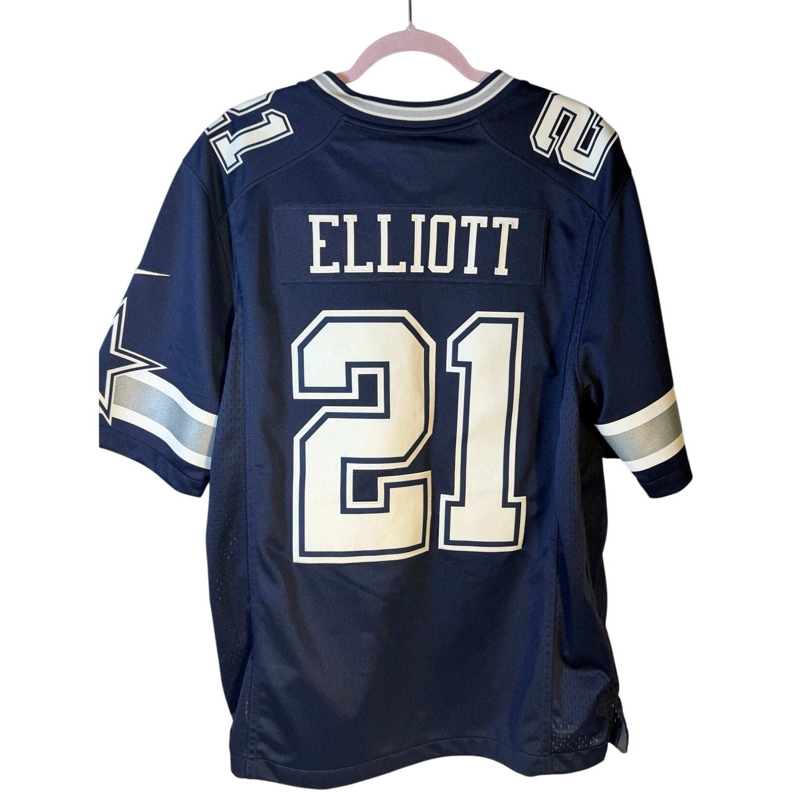 Nike Dallas Cowboys Ezekiel Elliott #21 NFL Game Jersey Men's Large Navy