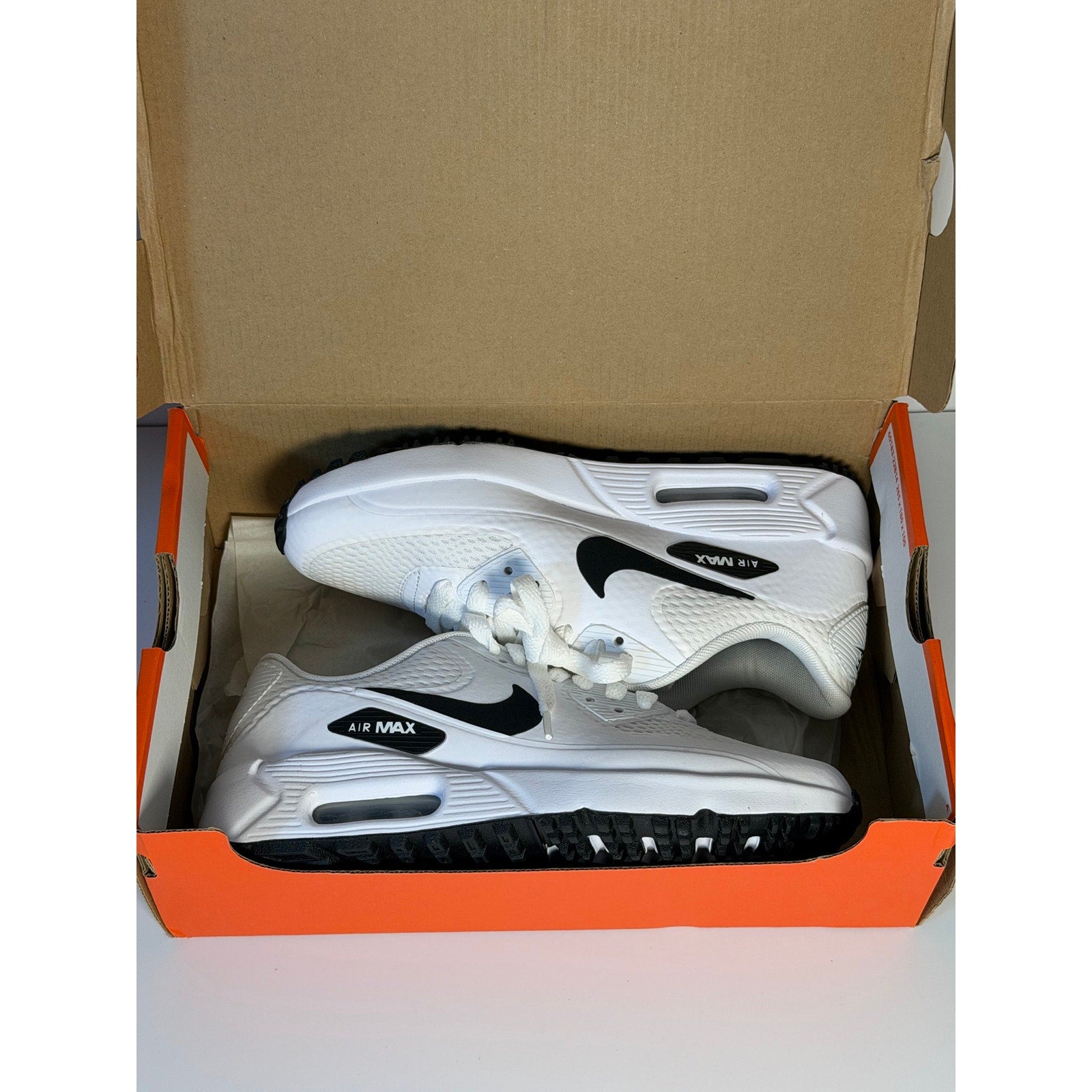 Nike Air Max 90 G Golf Shoes White Black Men’s 4 Women’s 5.5