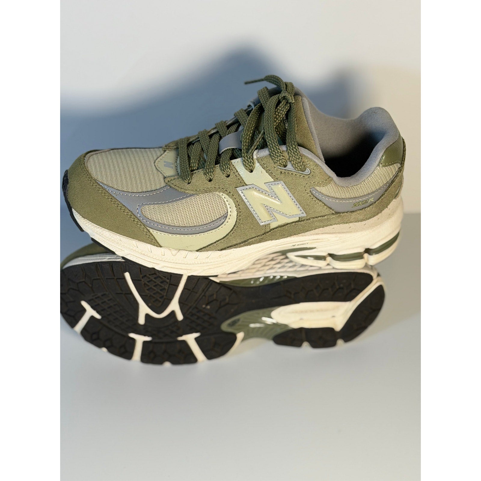 New Balance 2002R Running Sneakers – Olive/Gray – Youth 5.5 – Pre-Owned