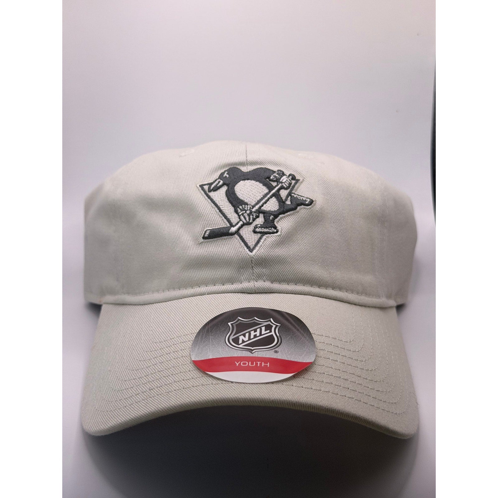 Pittsburgh Penguins NHL Youth Adjustable Strapback Hat Cap Beige One Size NWT