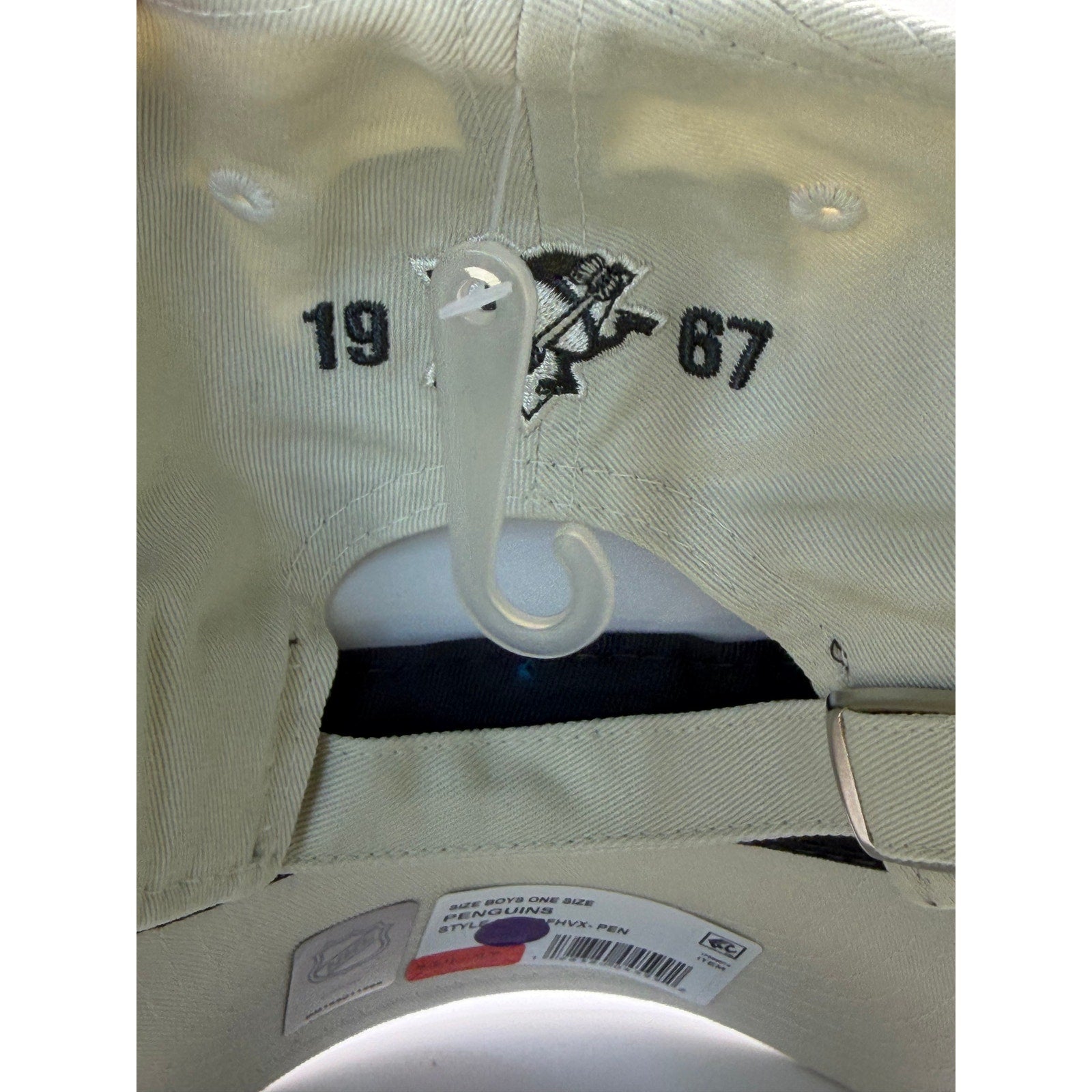 Pittsburgh Penguins NHL Youth Adjustable Strapback Hat Cap Beige One Size NWT