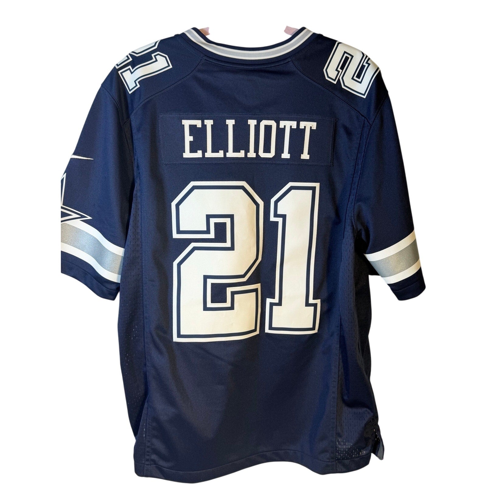 Nike Dallas Cowboys Ezekiel Elliott #21 NFL Game Jersey Men's Large Navy