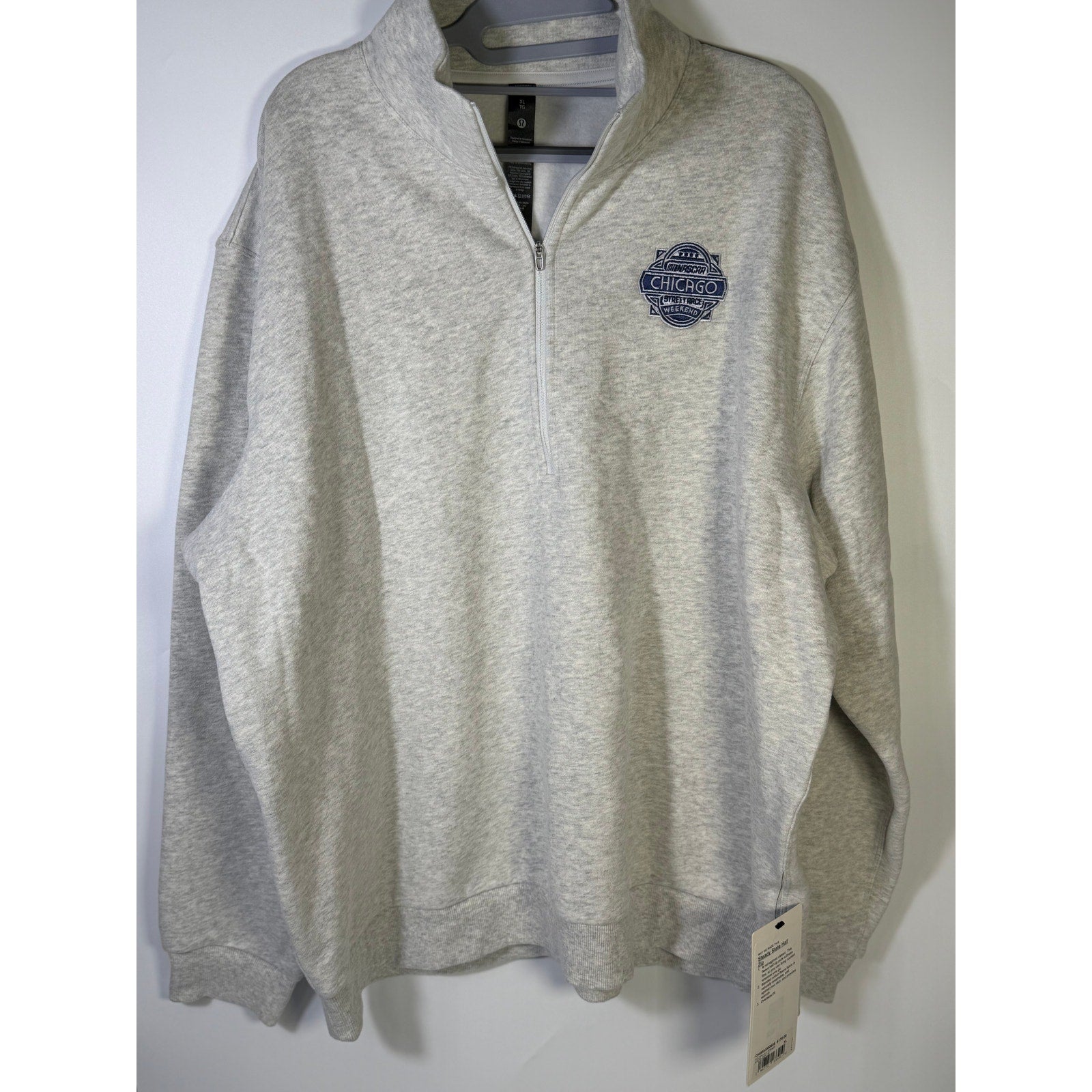 Lululemon Steady State Half Zip Sweatshirt Chicago Weekend Gray XL NWT Oversized