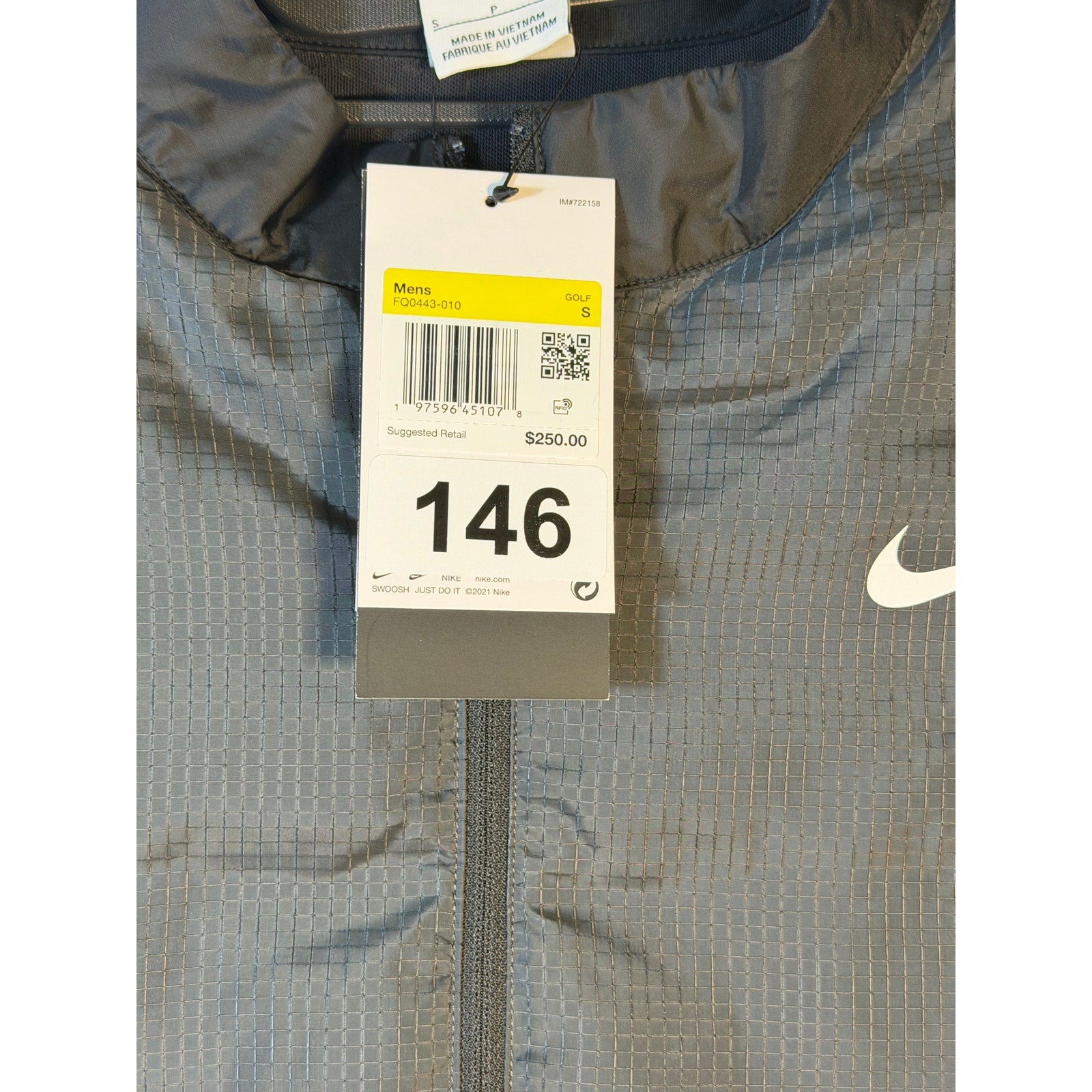 Nike Golf Therma-FIT Repel Jacket Gray Men's Small Full Zip Wind Jacket NWT