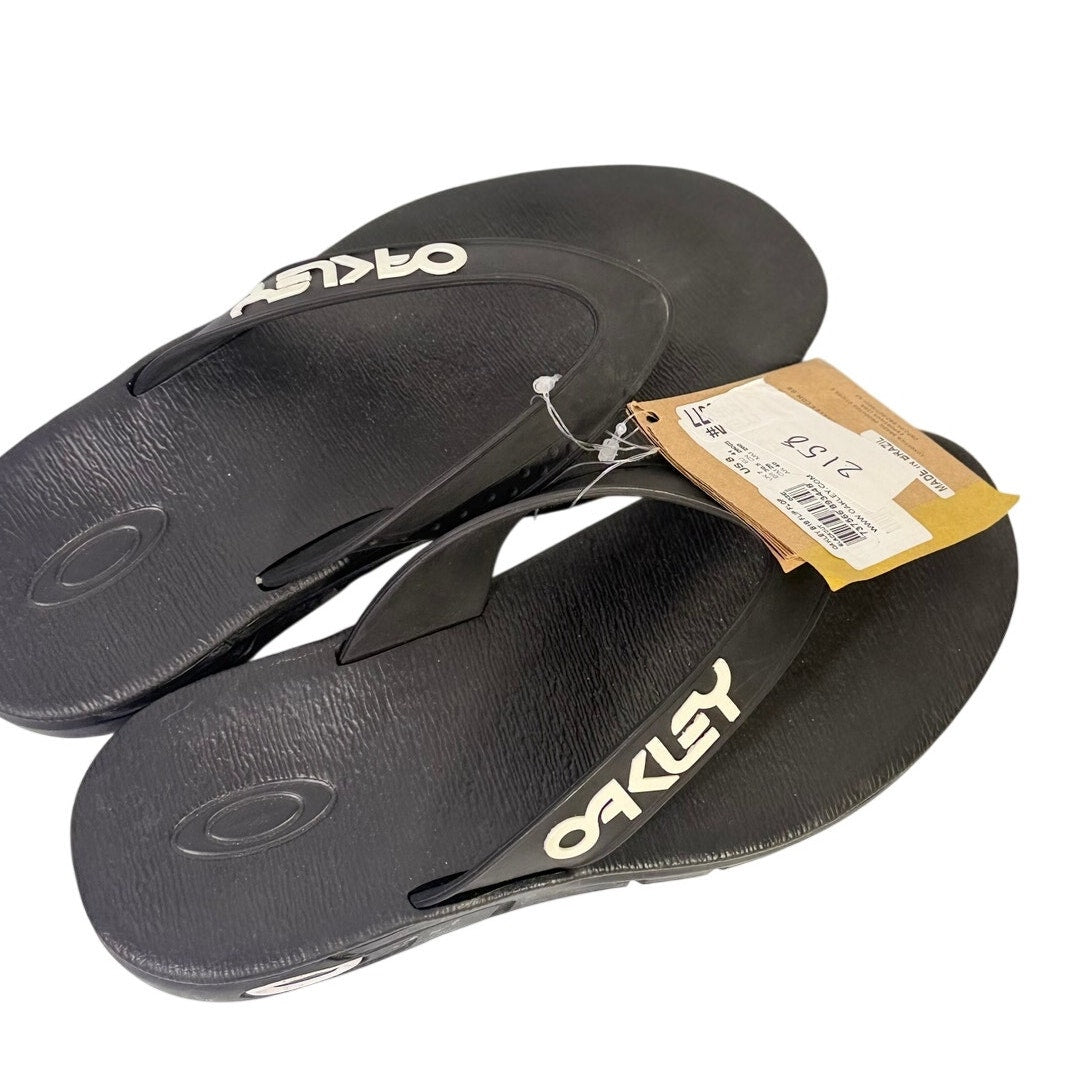 Oakley B1B Flip Flops Black Men's US 8 Sandals NWT