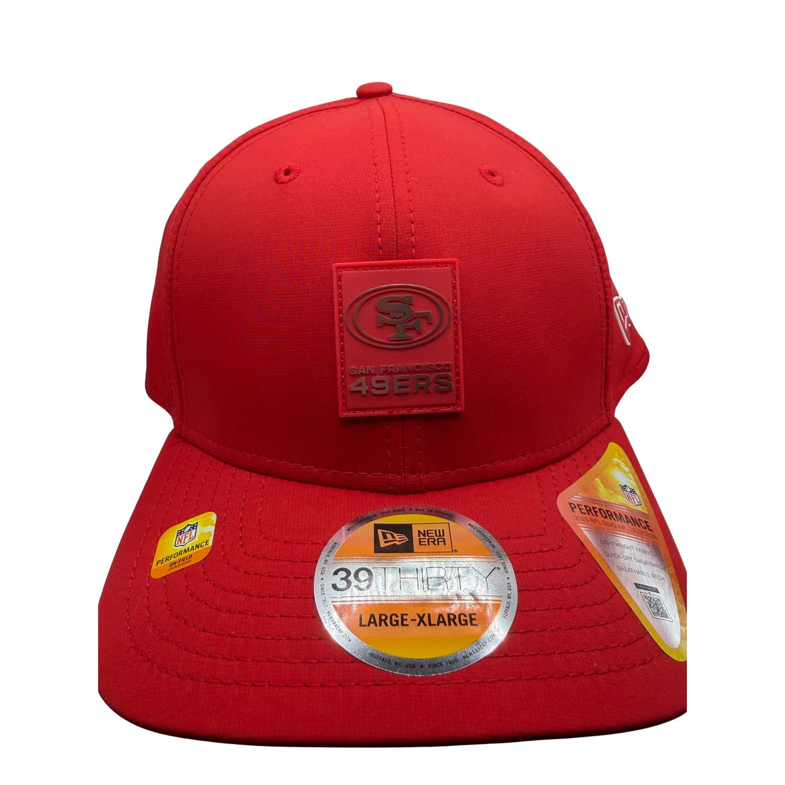 San Francisco 49ers NFL New Era 39THIRTY Red Stretch Fit Hat L/XL NWT