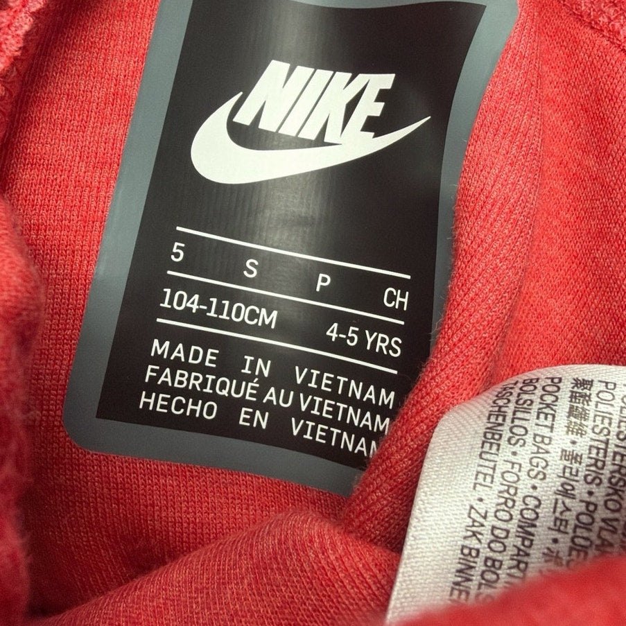 Nike Kids Tech Fleece Jogger Pants Red Size 5 4–5 Years 104–110 CM