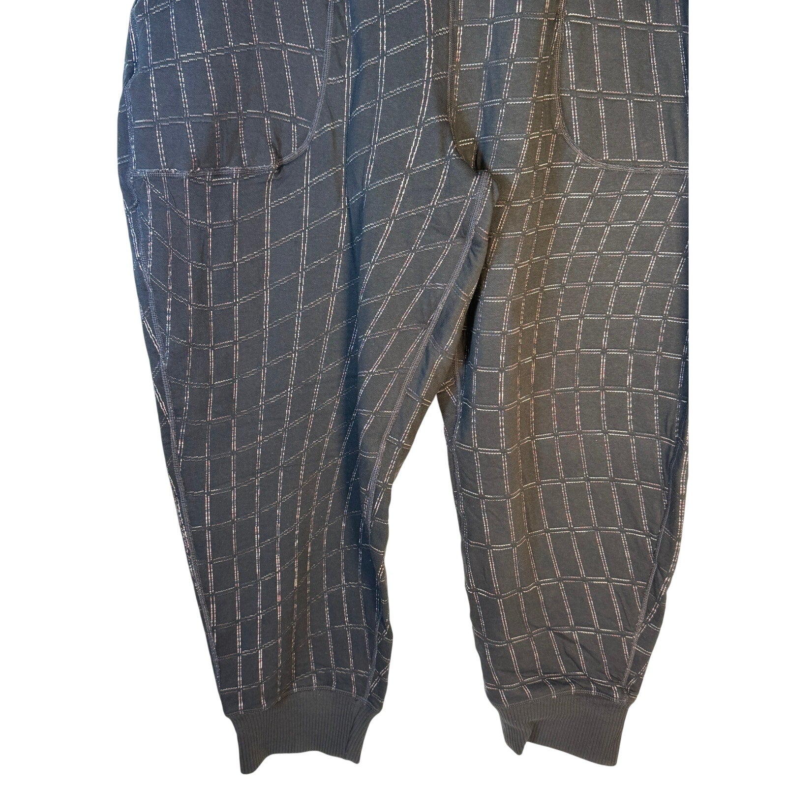 Nike Yoga Luxe Grid Print Jogger Pants Women's XL Black Training New